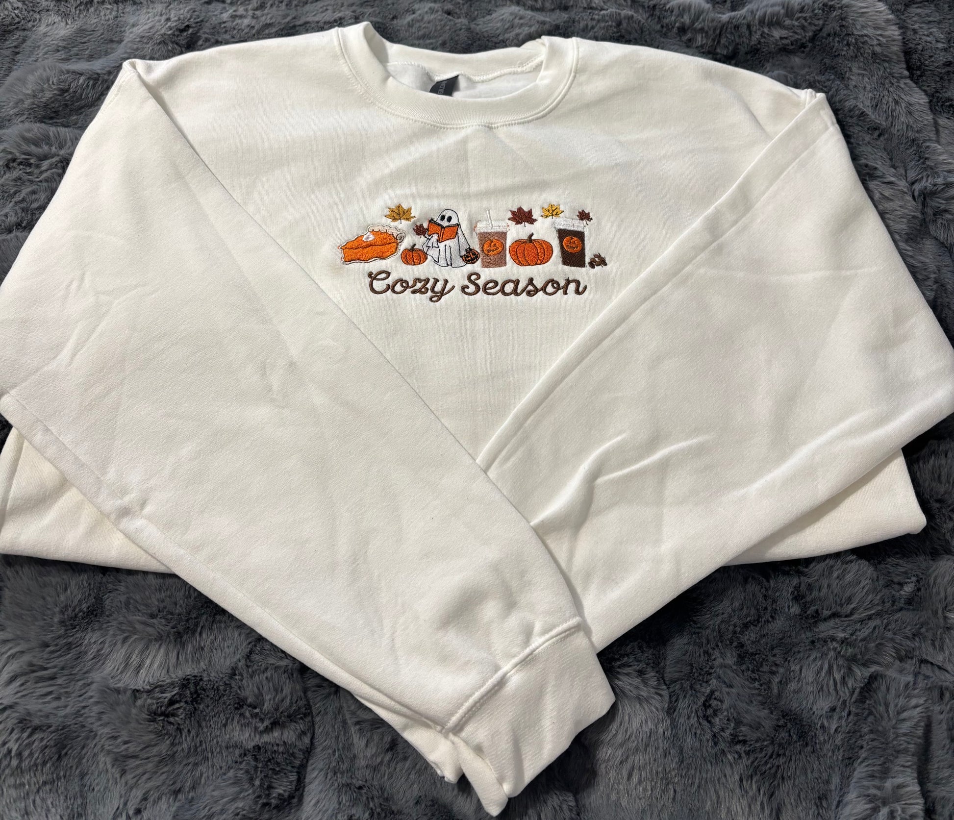 Cozy Season Embroidered Crew Fall Neck