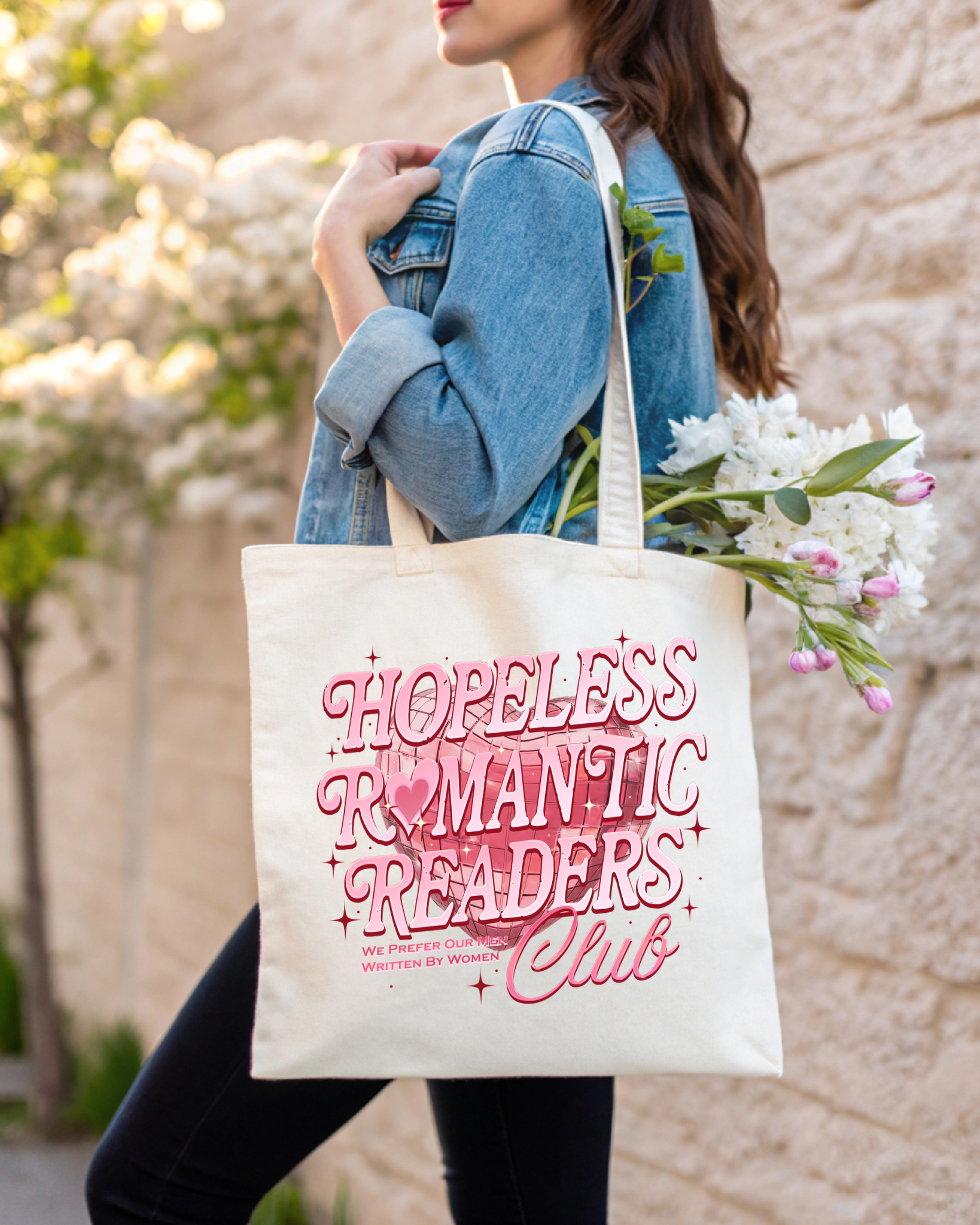 Hopeless Romantic Readers Book Club Zip up Tote Bag