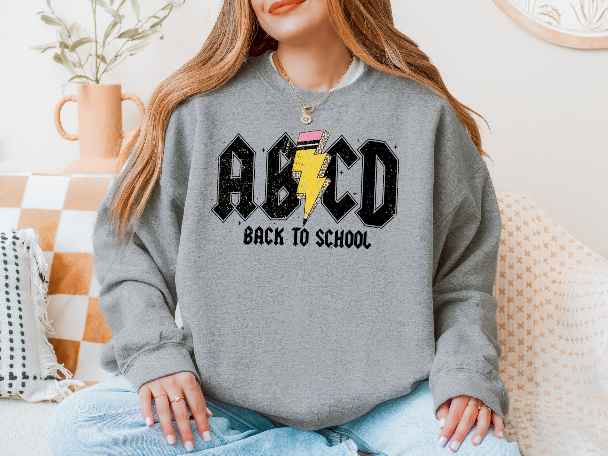 ABCD Back To School Crew Neck Sweatshirt