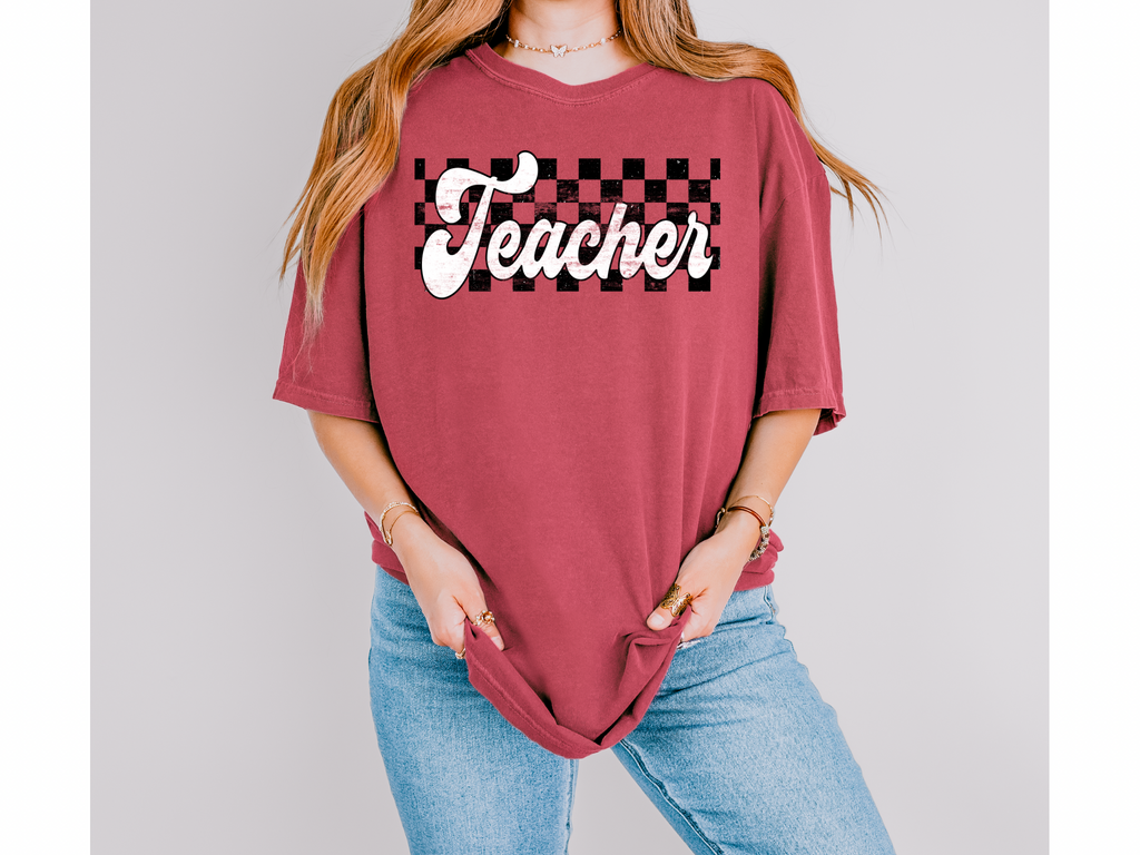 Teacher - Checkers - Comfort Colors