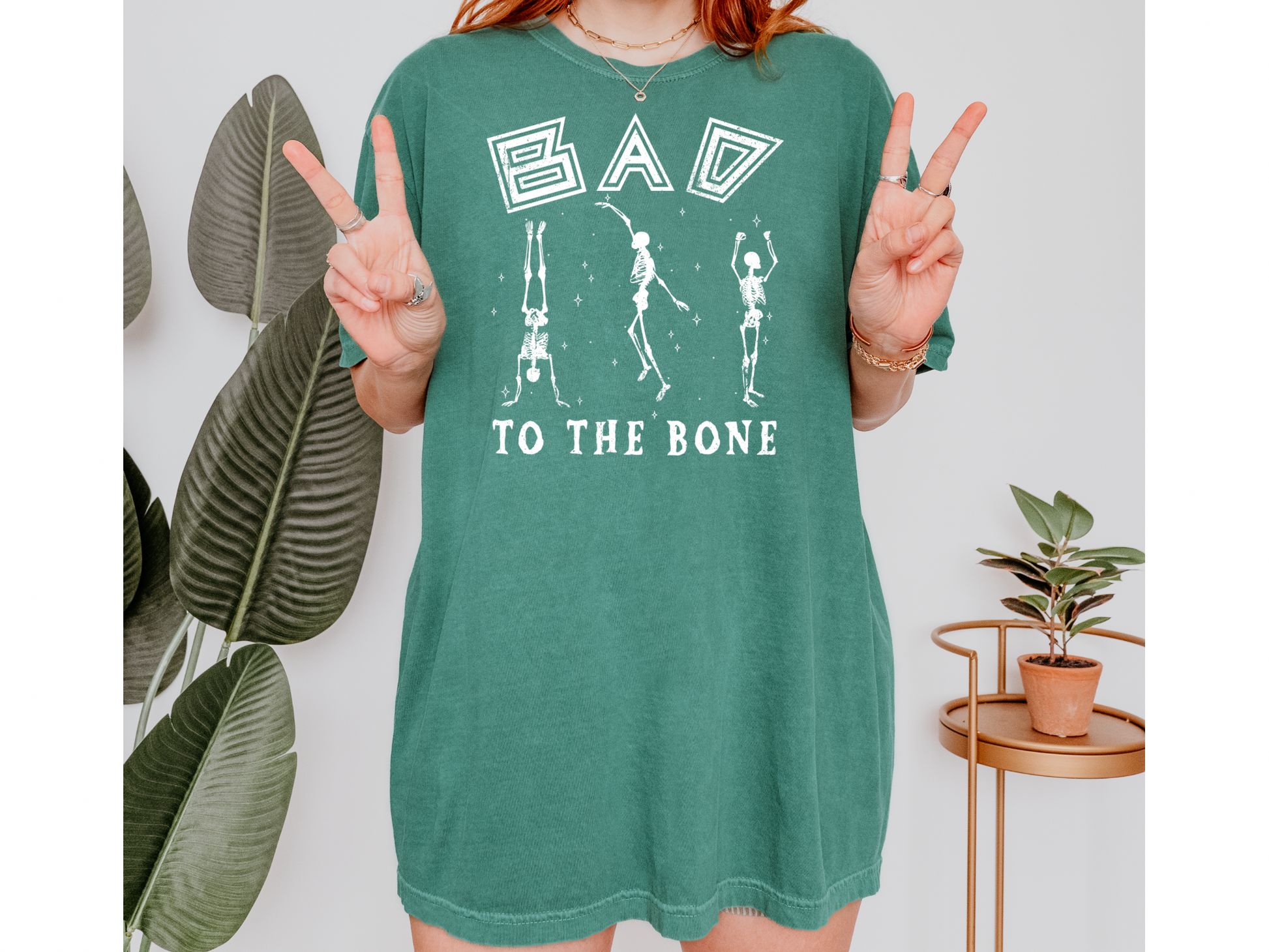 Bad To The Bone - Comfort Colors - Halloween Tshirt