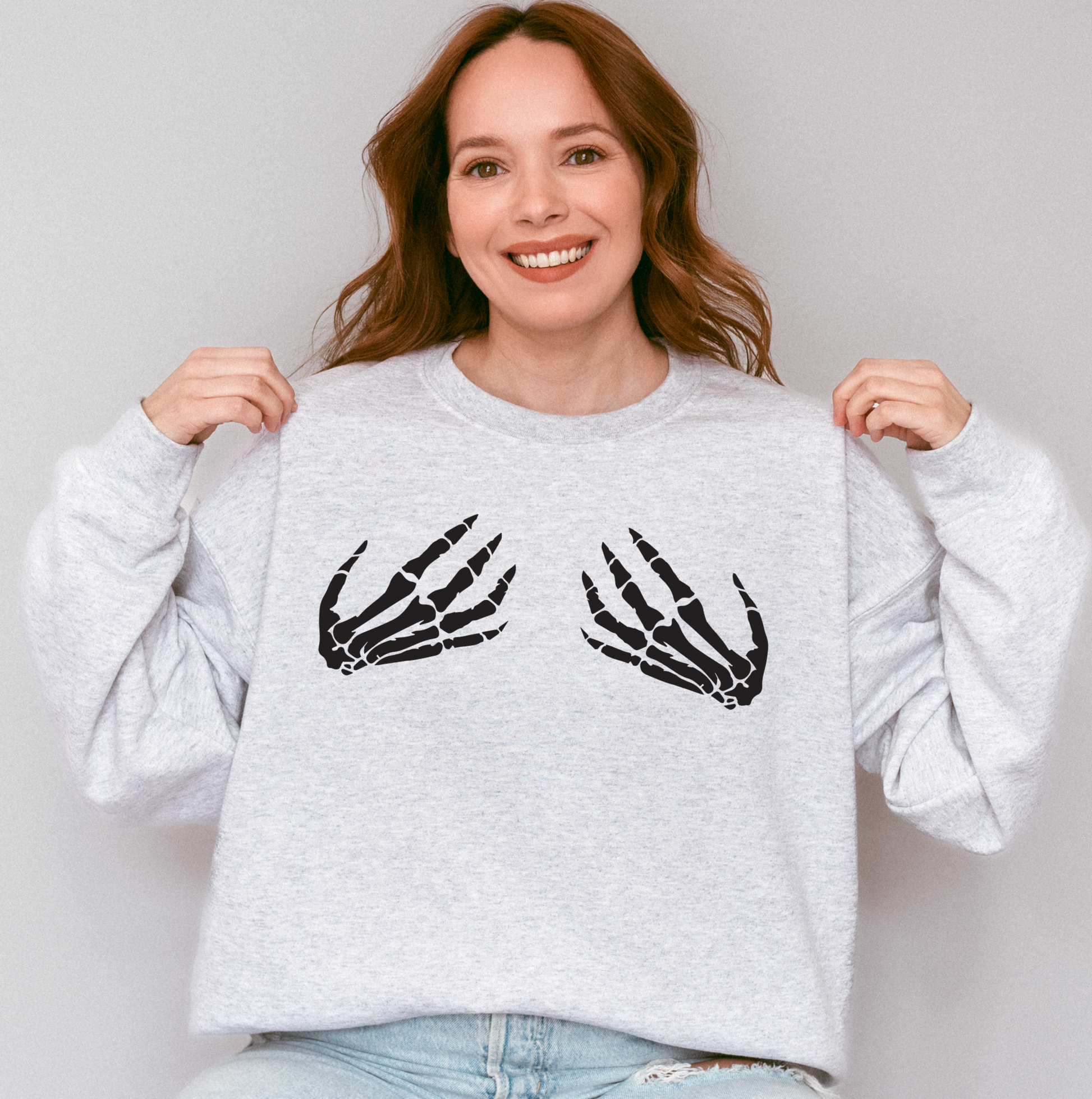 Skeleton Hands Fall/Halloween Crew Neck
