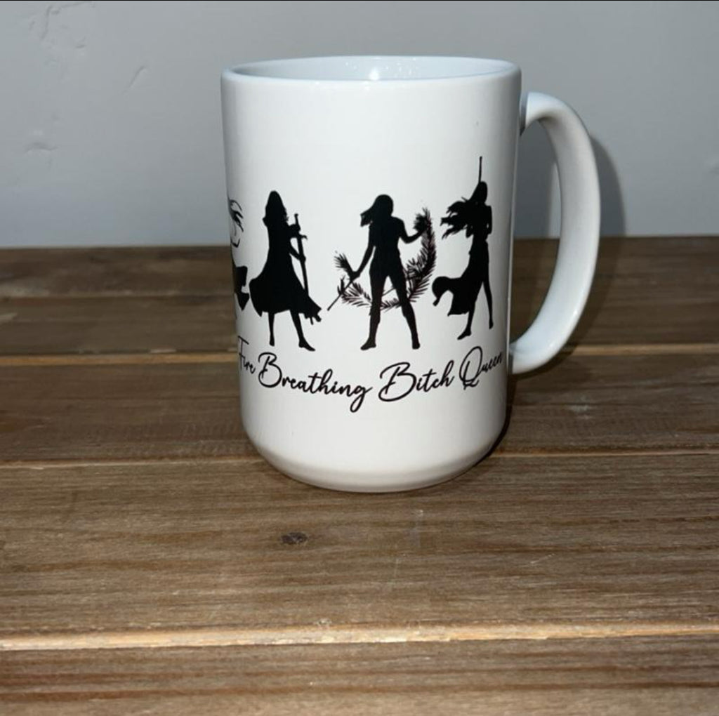 Throne of Glass Aelin Galathynius Silhouette Mug “Fire Breathing Bitch Queen”