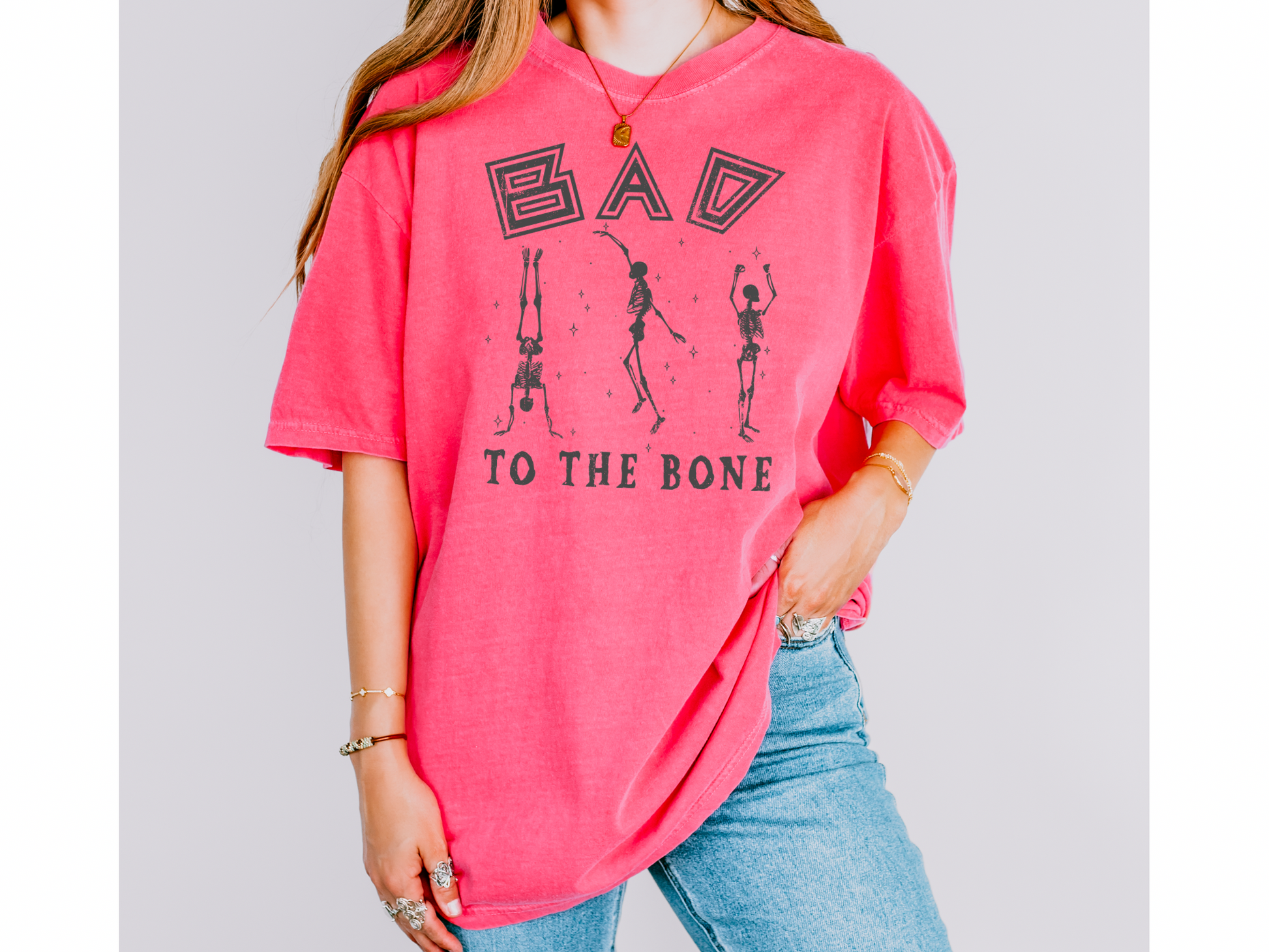 Bad To The Bone - Comfort Colors - Halloween Tshirt