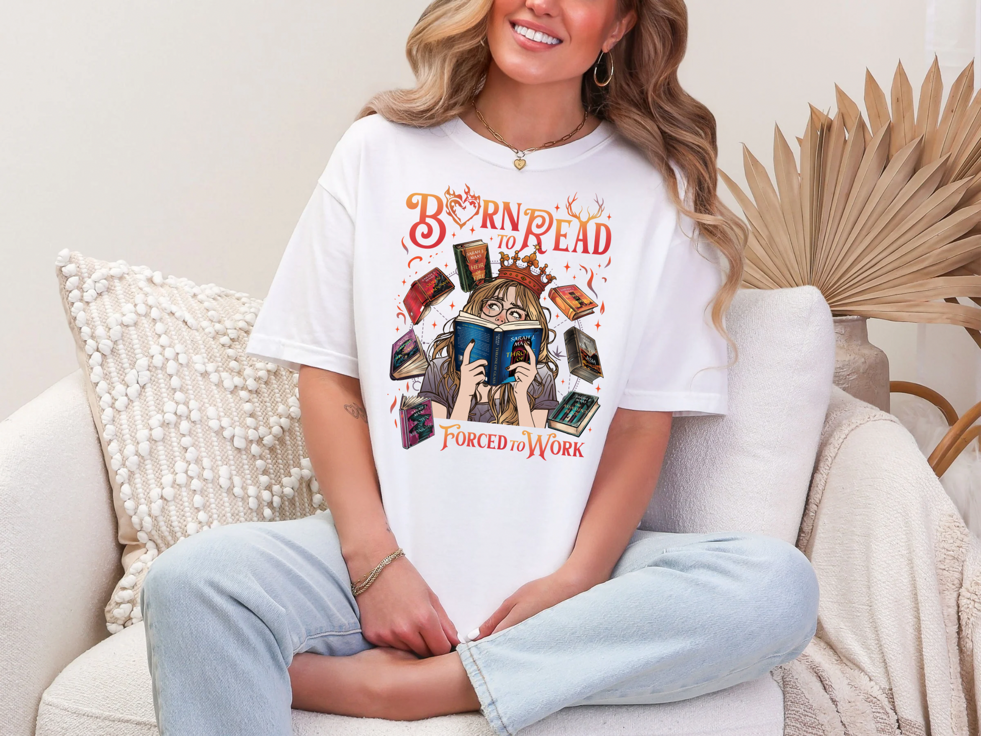 Born to read forced to work Throne of Glass Comfort Colors Tshirt