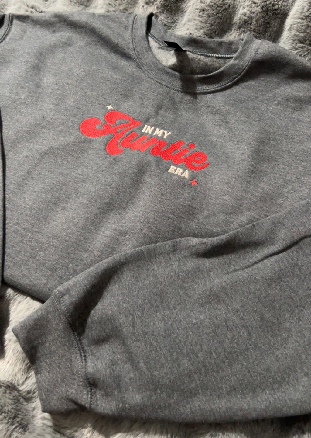 In My Auntie Era Embroidered Crew Neck