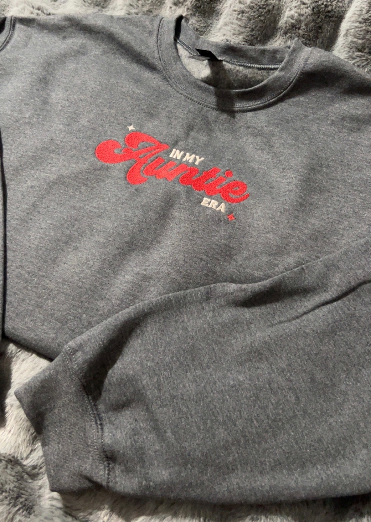 In My Auntie Era Embroidered Crew Neck