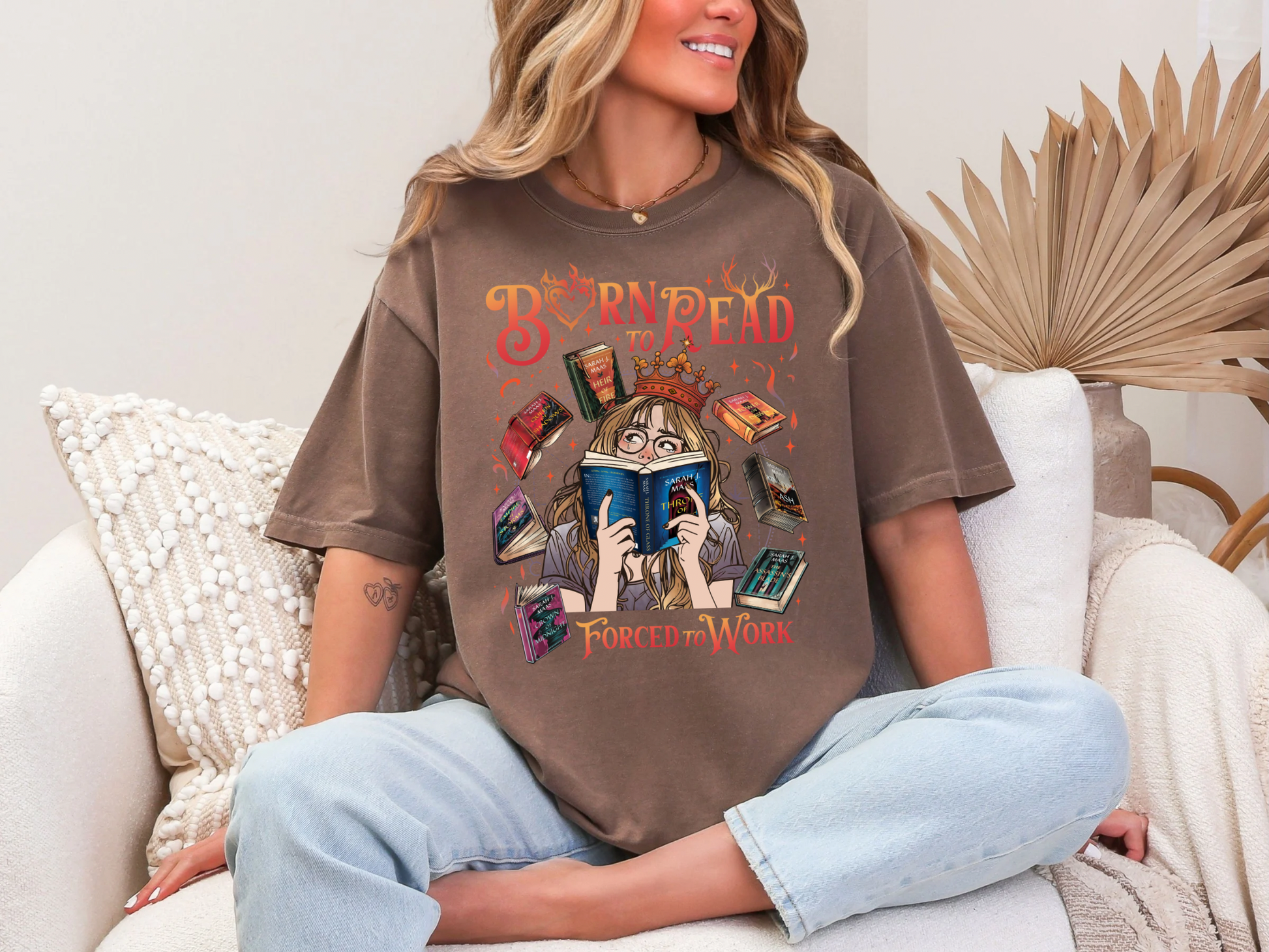 Born to read forced to work Throne of Glass Comfort Colors Tshirt
