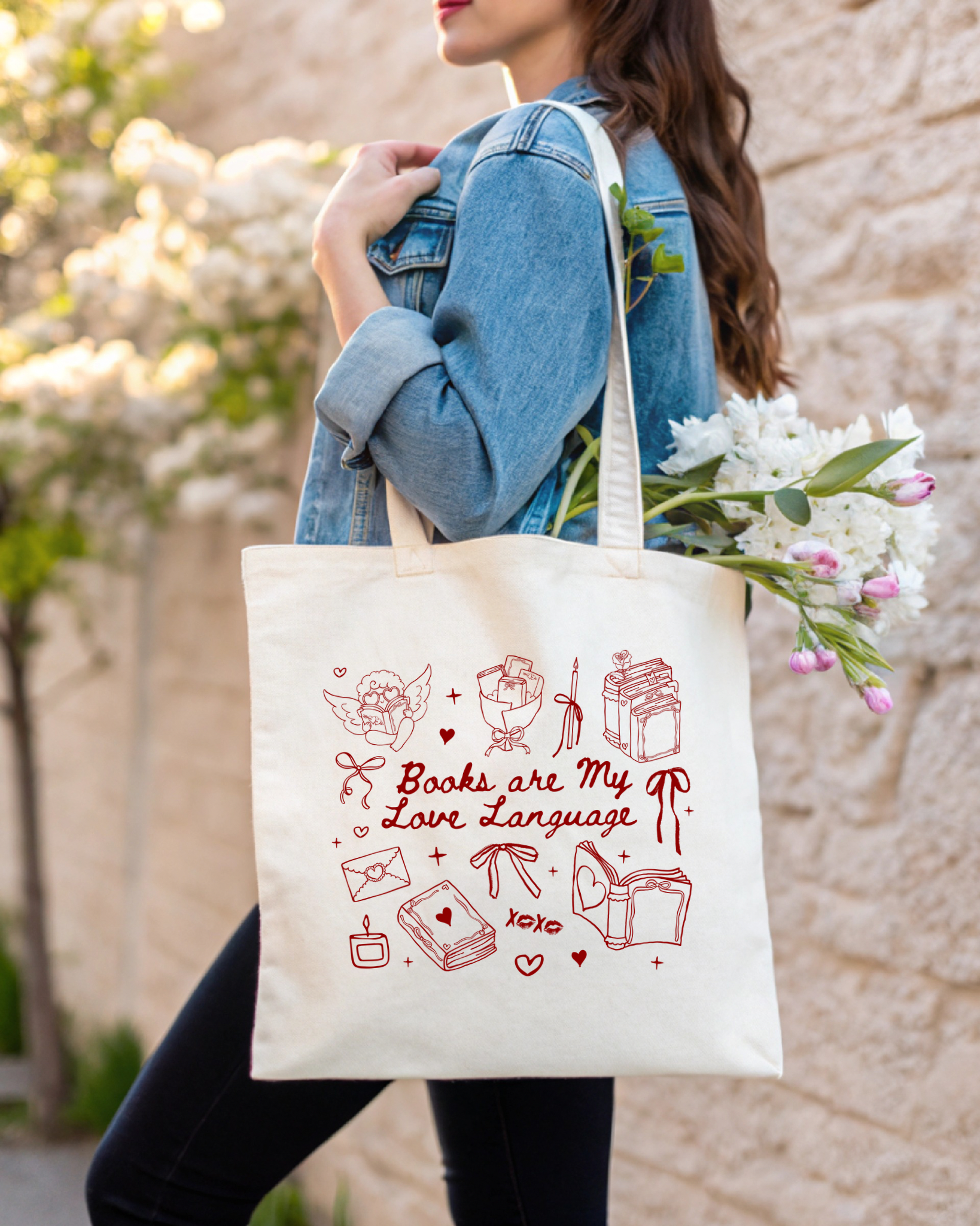Books are my Love Language Zip Up Tote Bag