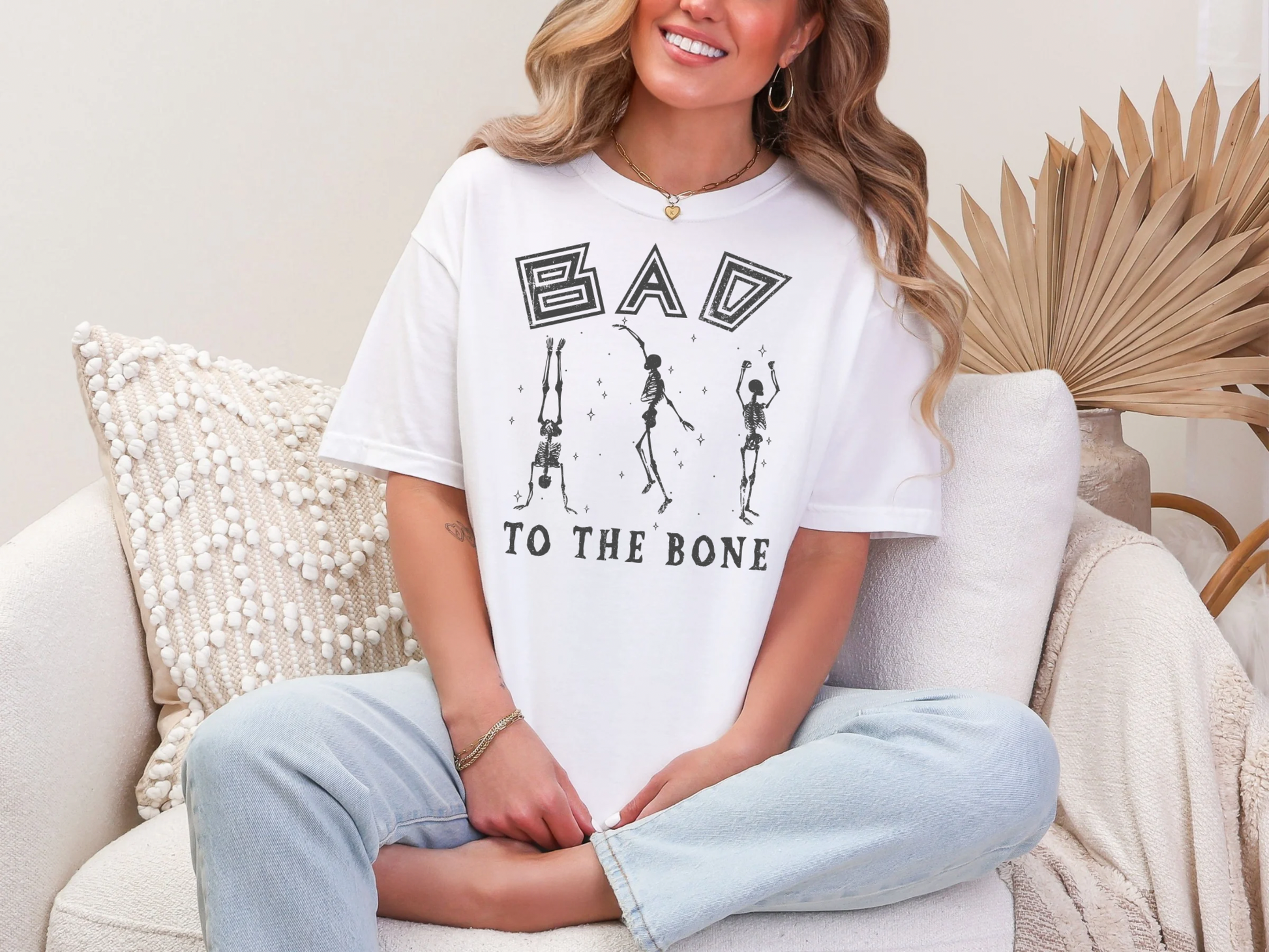 Bad To The Bone - Comfort Colors - Halloween Tshirt