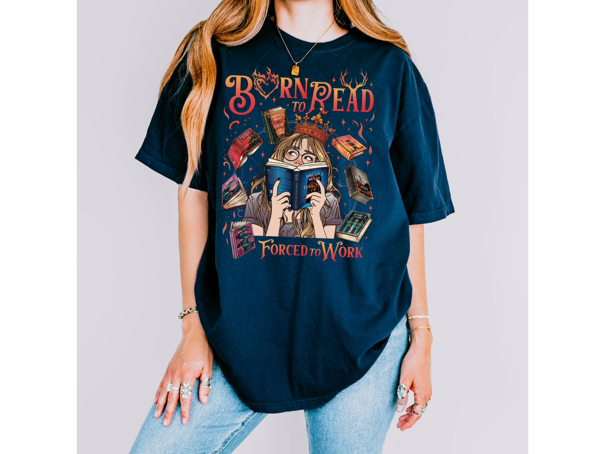 Born to read forced to work Throne of Glass Comfort Colors Tshirt
