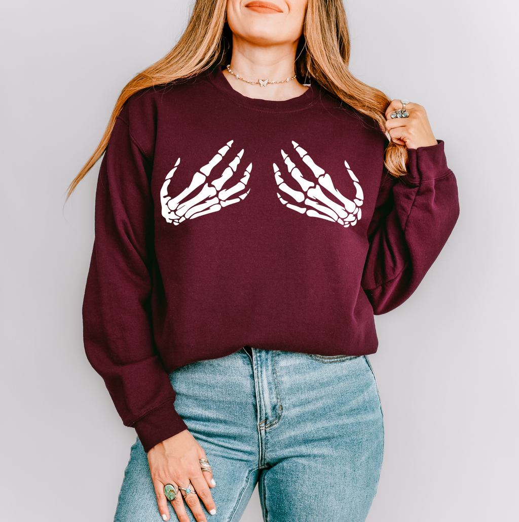 Skeleton Hands Fall/Halloween Crew Neck