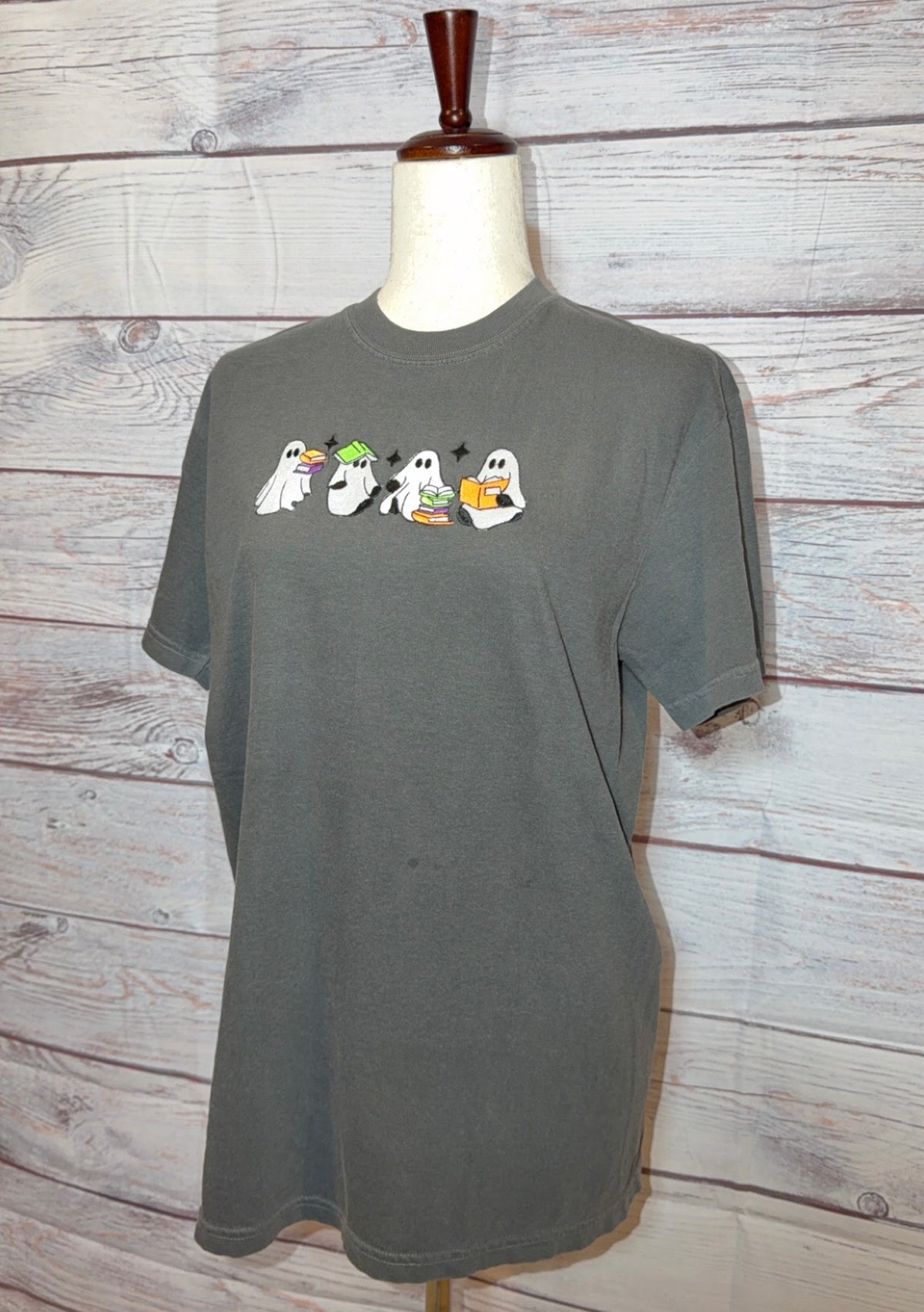 Ghost Reading Embroidered T-Shirt
