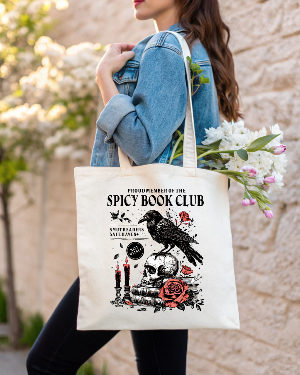 Spicy Book Club Dark Romance Tote Bag