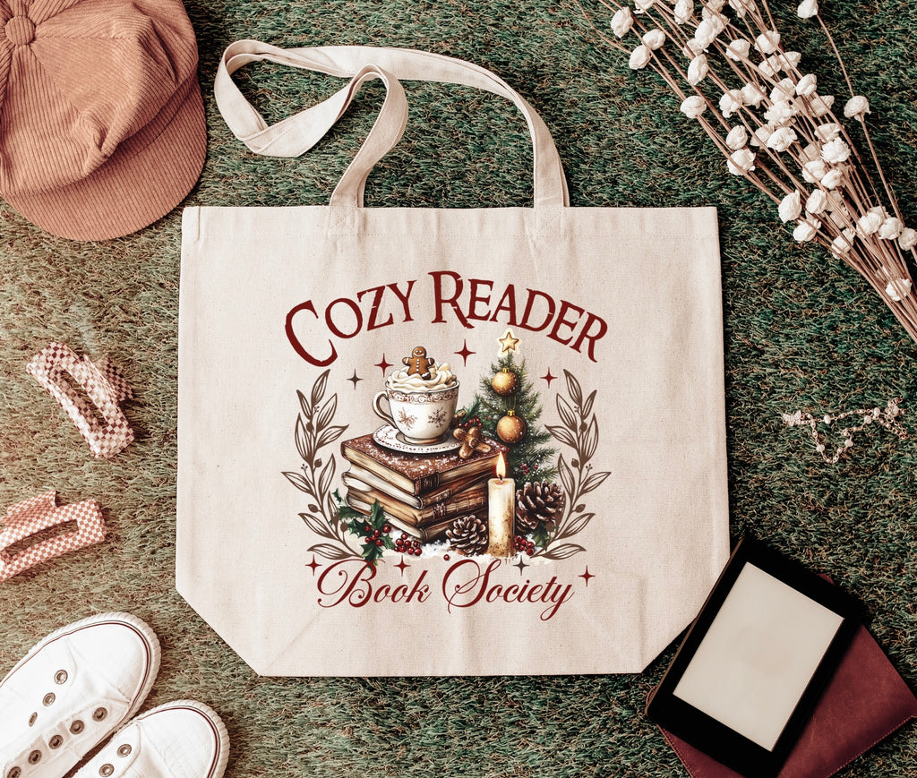 Cozy Reader Holiday Tote Bag