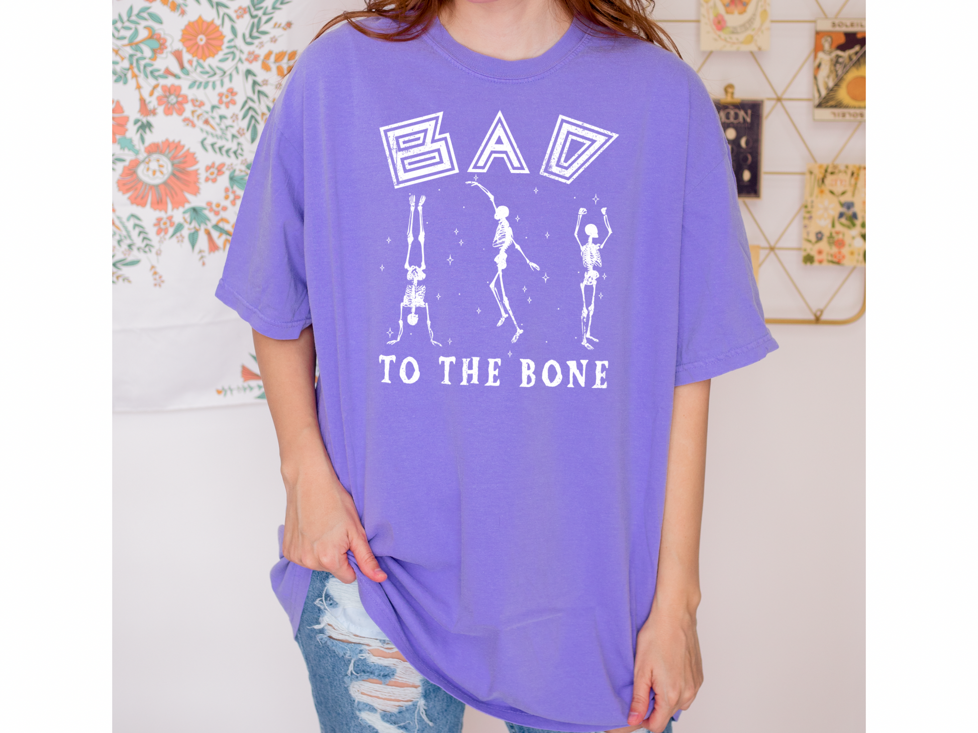 Bad To The Bone - Comfort Colors - Halloween Tshirt