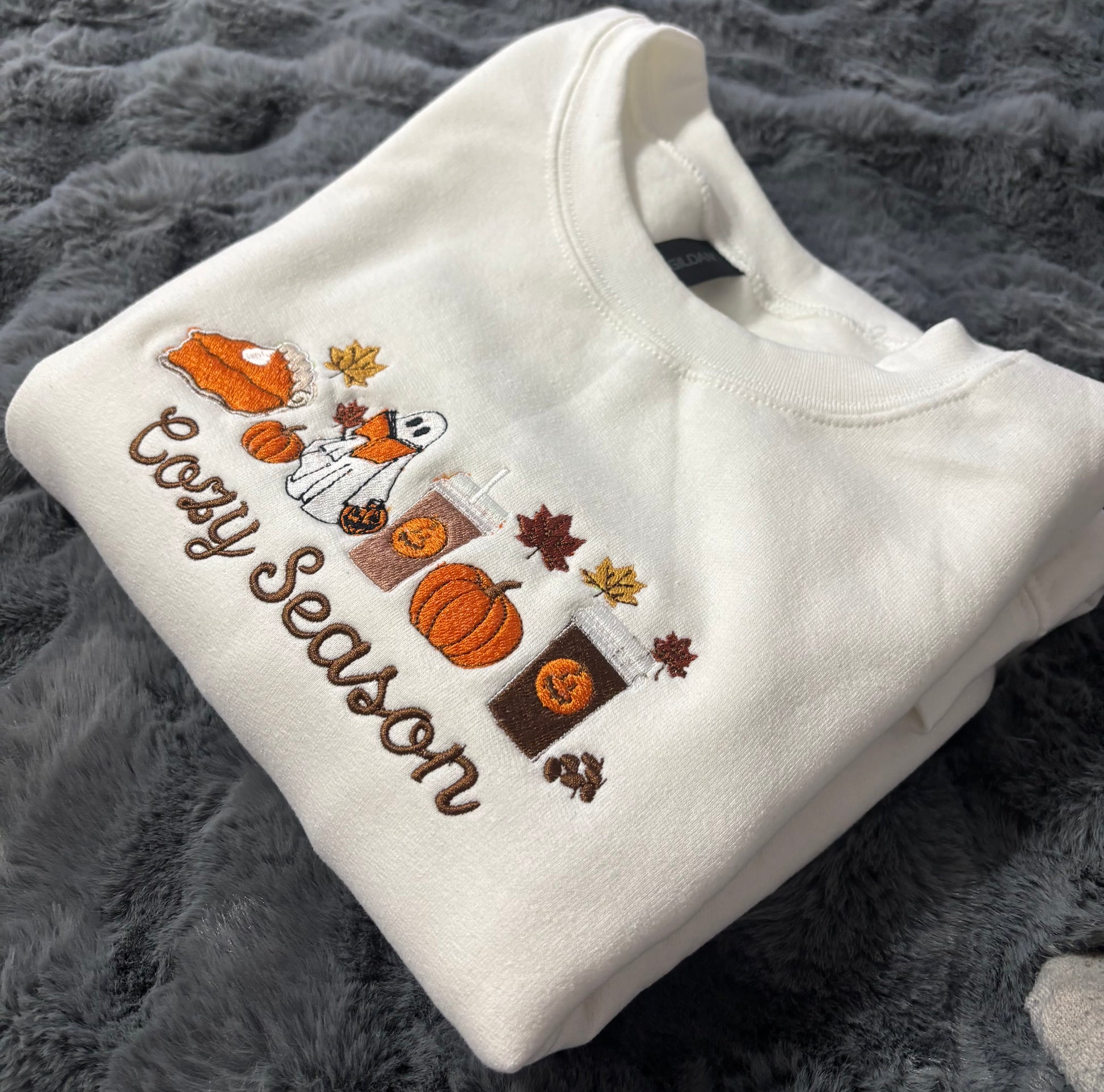Cozy Season Embroidered Crew Fall Neck
