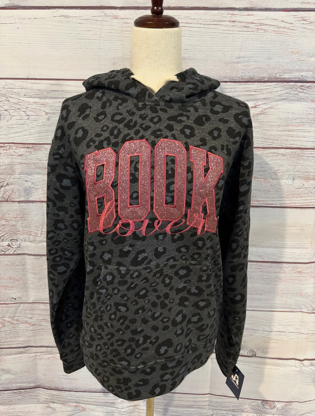 “Book Lover” Embroidered Glitter Sweatshirt