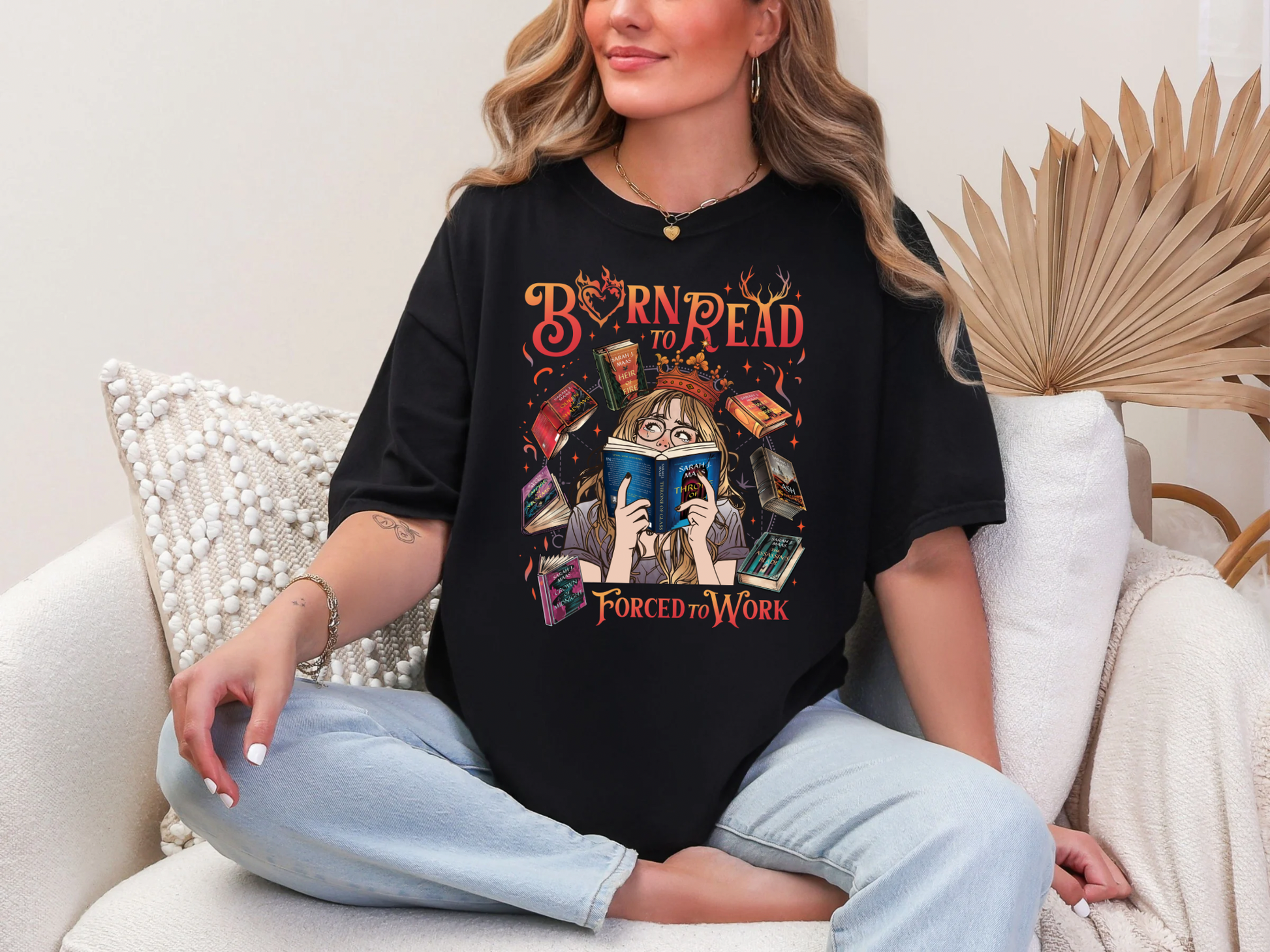 Born to read forced to work Throne of Glass Comfort Colors Tshirt