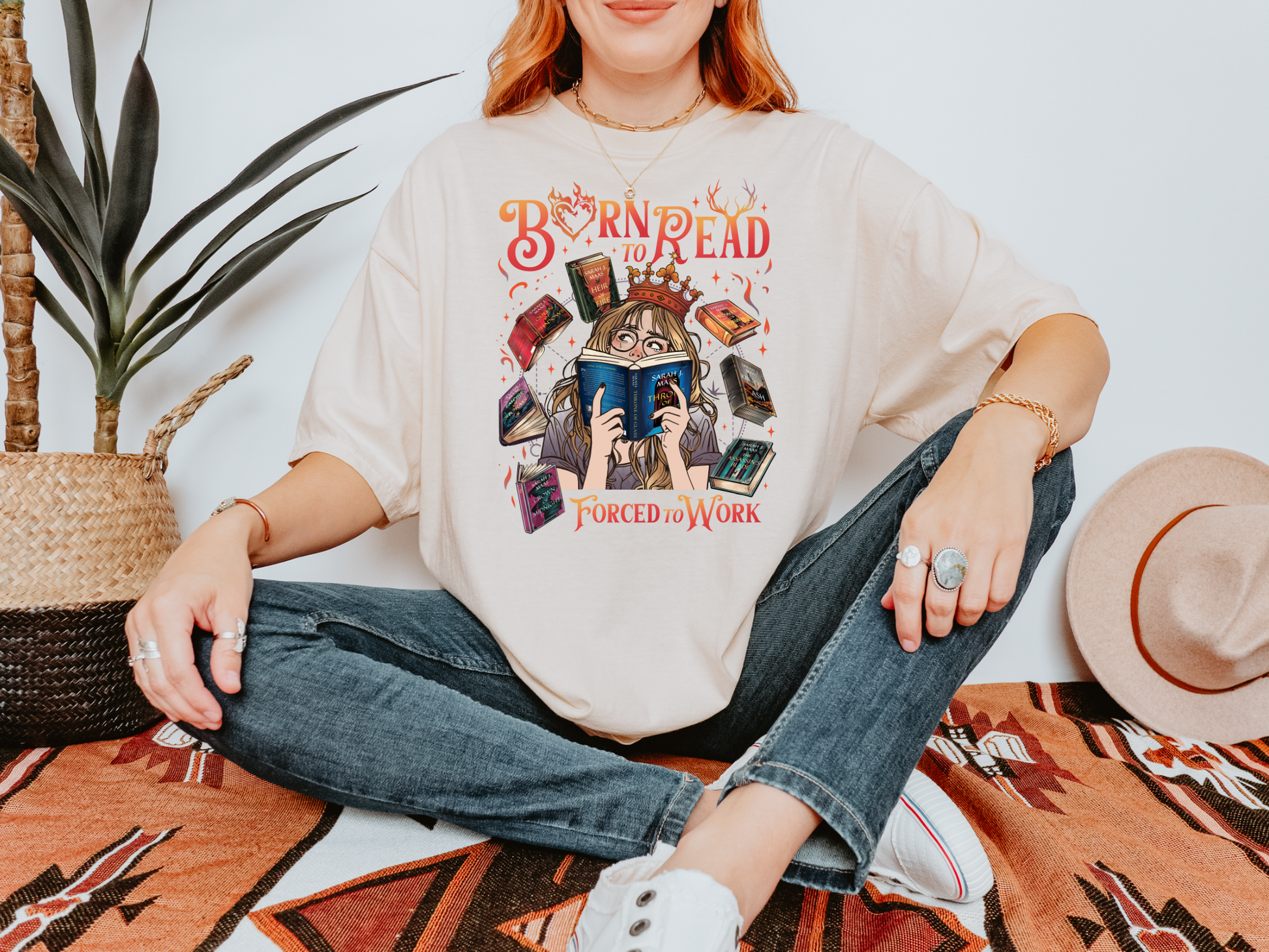 Born to read forced to work Throne of Glass Comfort Colors Tshirt