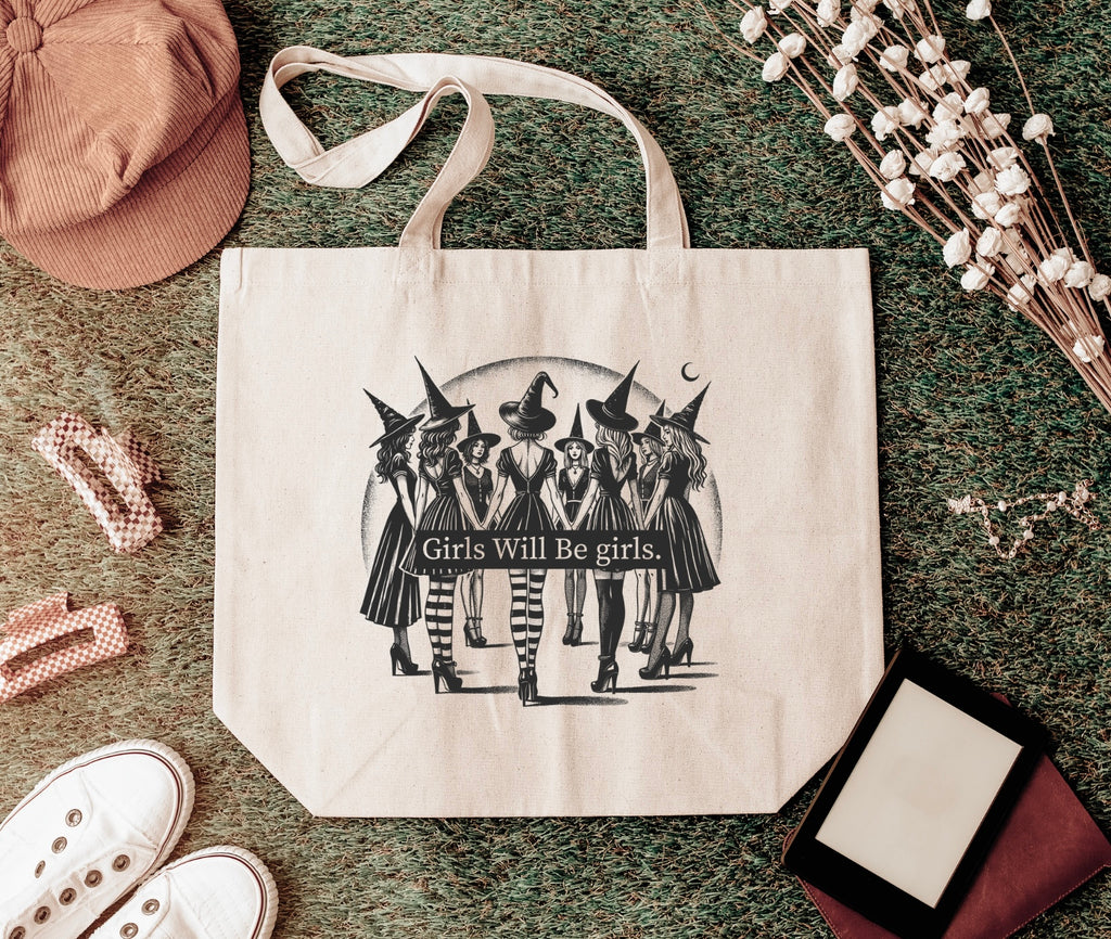 Girls will be girls - Witches - Halloween Tote Bag