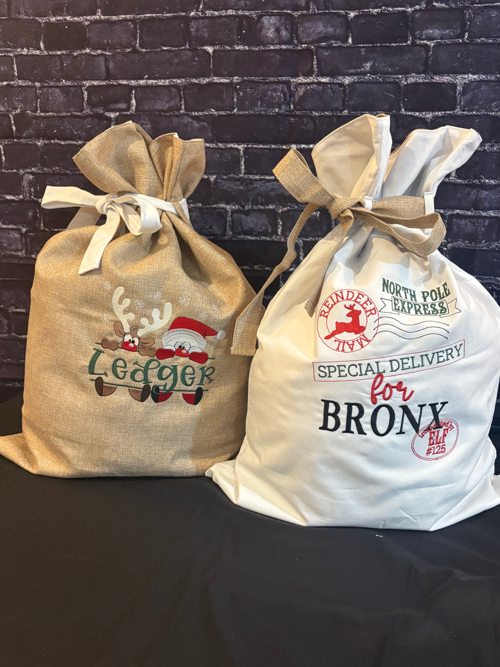 Custom Embroidered Santa Bags