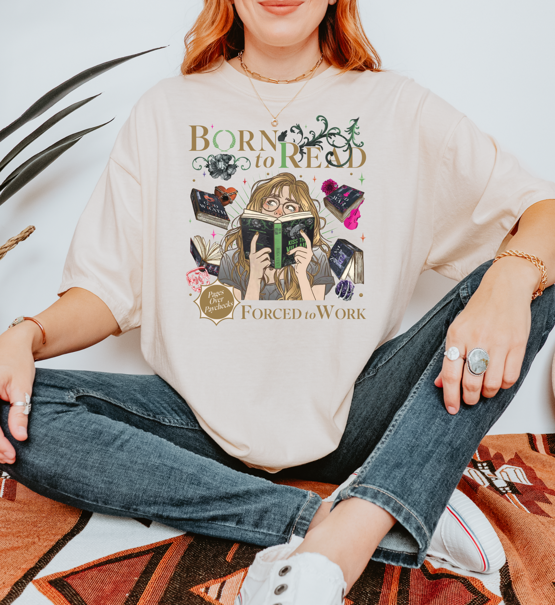 Born to Read Forced to Work - Legacy of Gods Series - Comfort Colors Tshirt