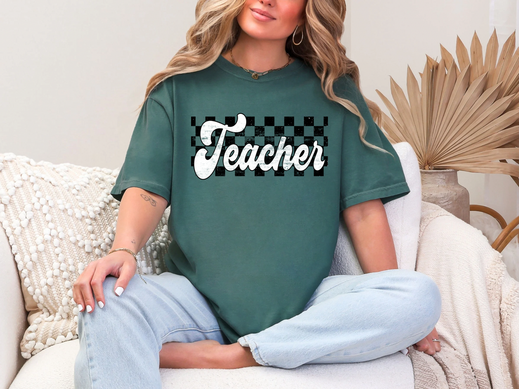 Teacher - Checkers - Comfort Colors
