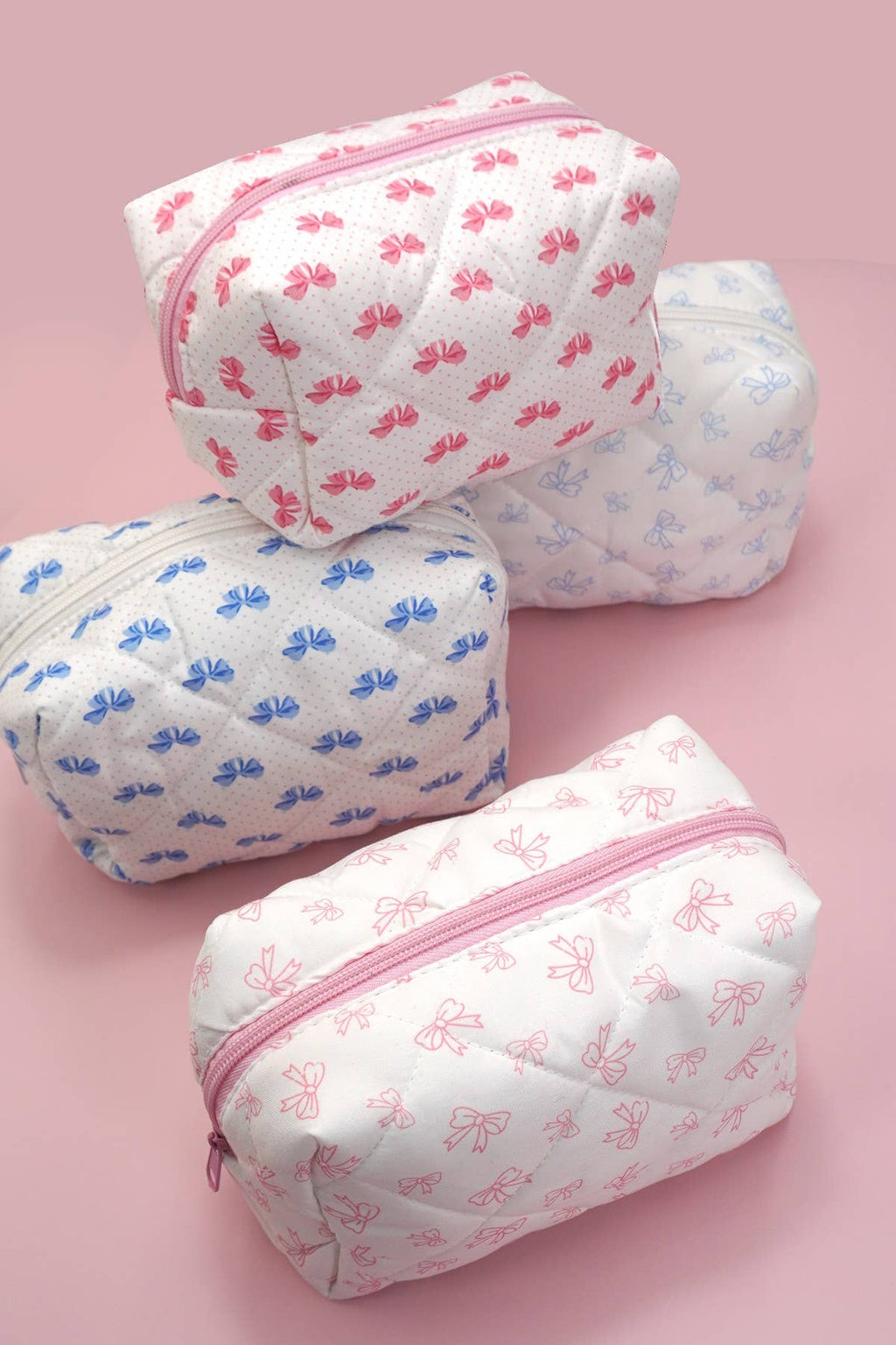 Custom Embroidered Makeup Bag - Pink Bows