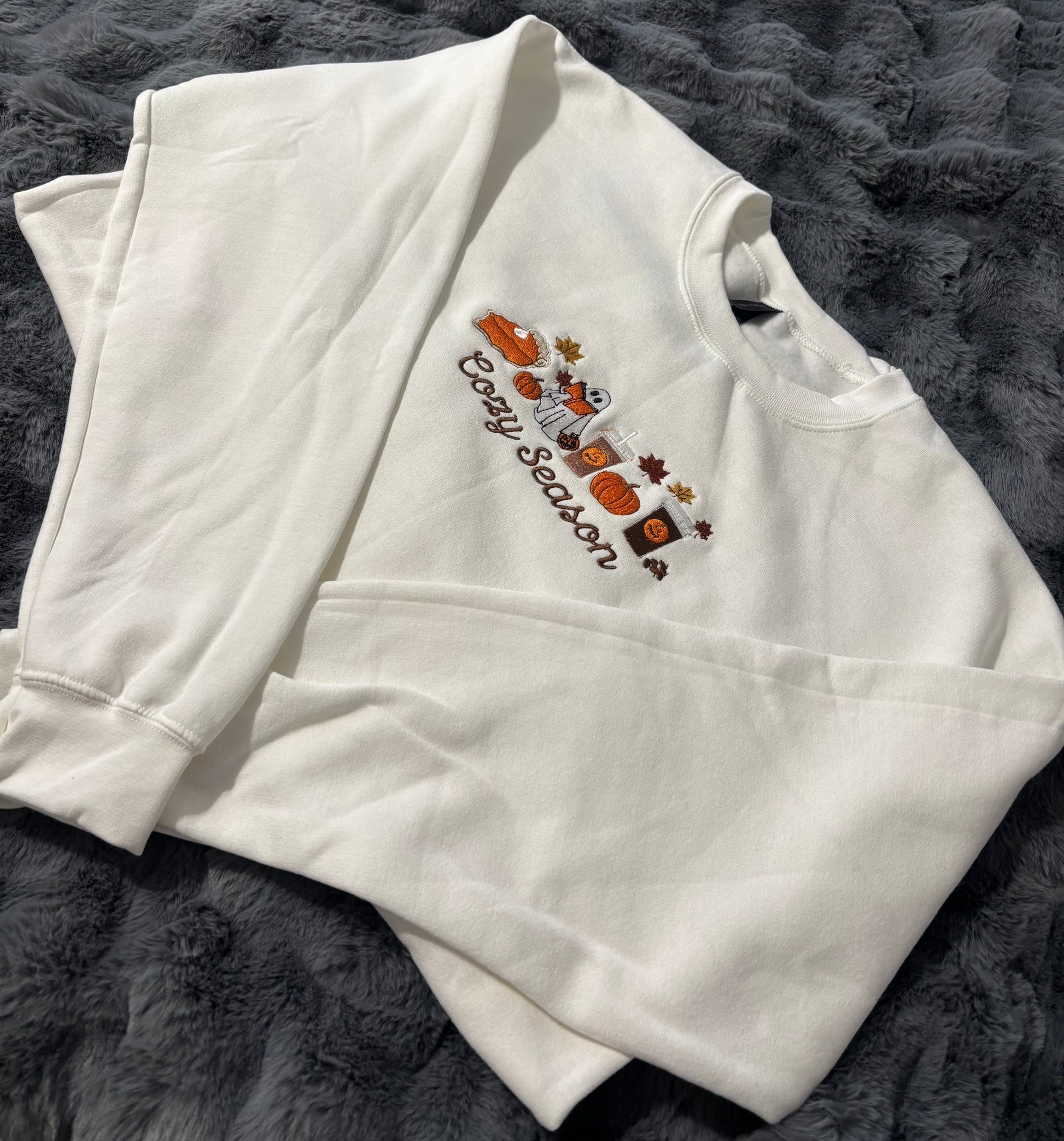 Cozy Season Embroidered Crew Fall Neck