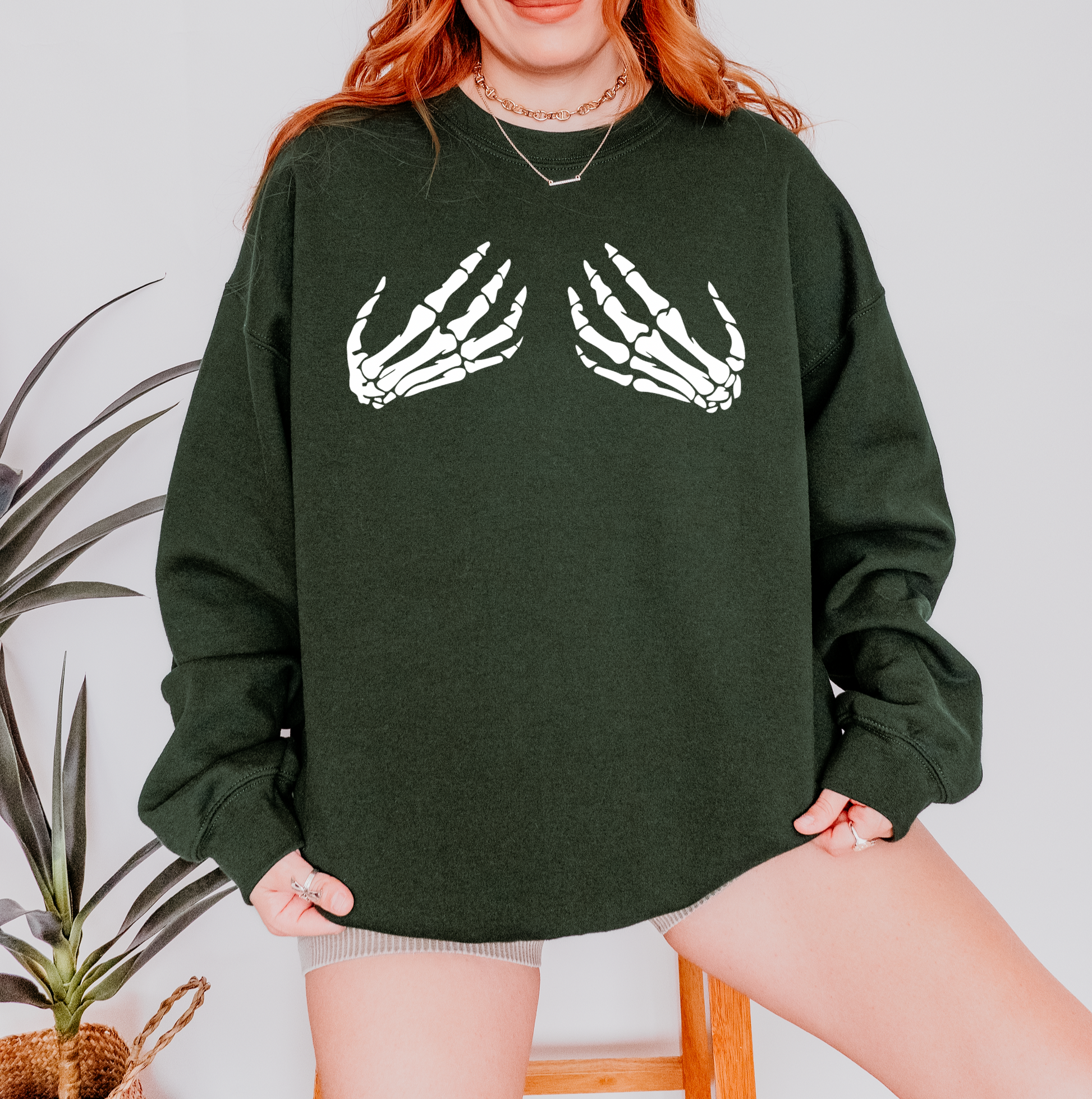 Skeleton Hands Fall/Halloween Crew Neck