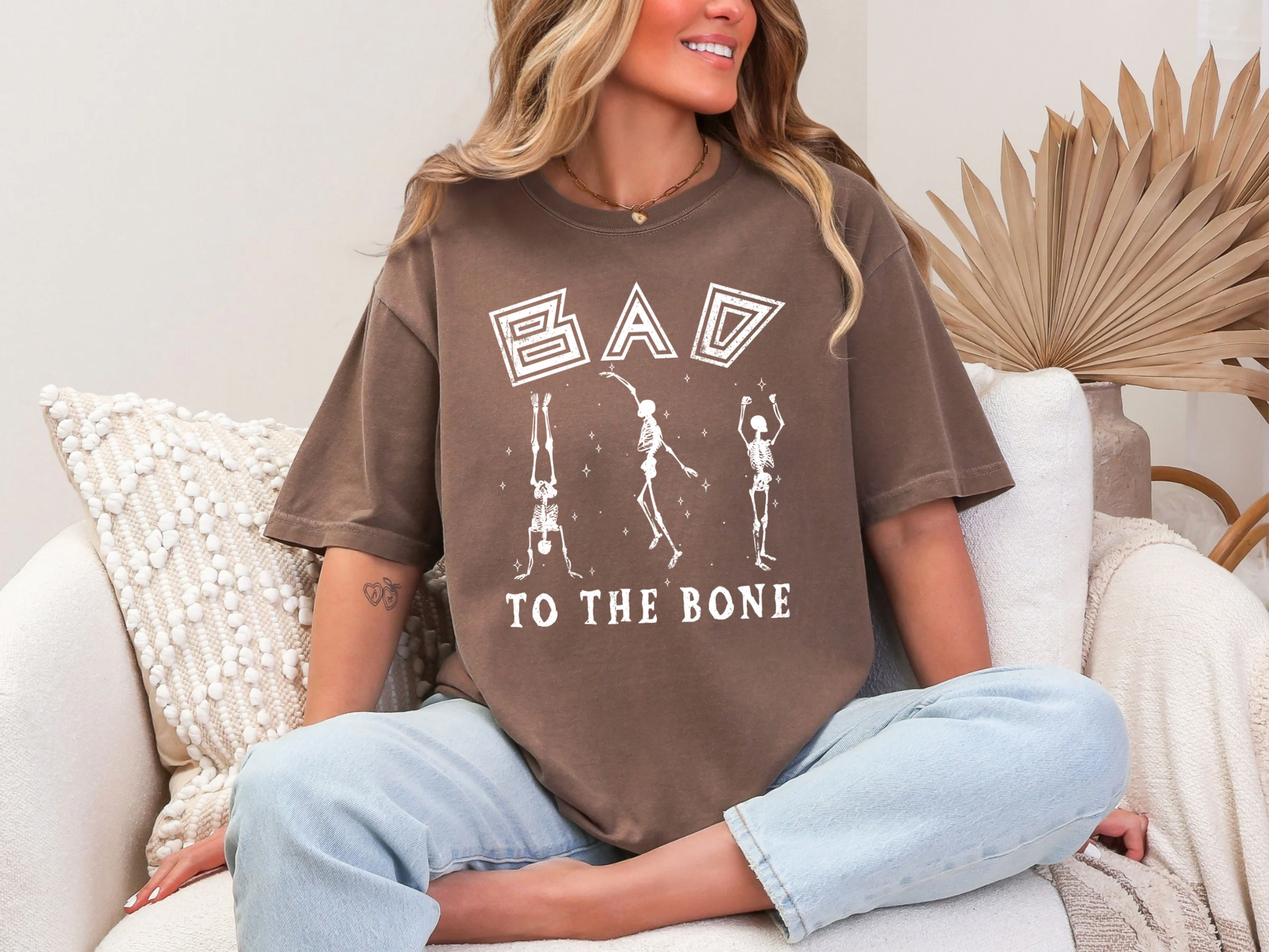 Bad To The Bone - Comfort Colors - Halloween Tshirt