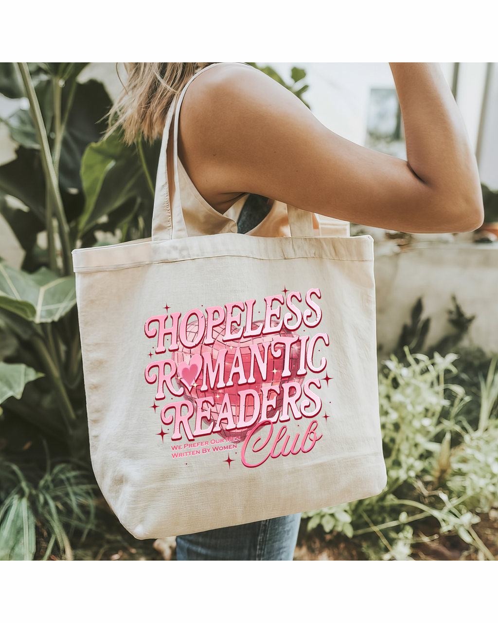 Hopeless Romantic Readers Book Club Zip up Tote Bag