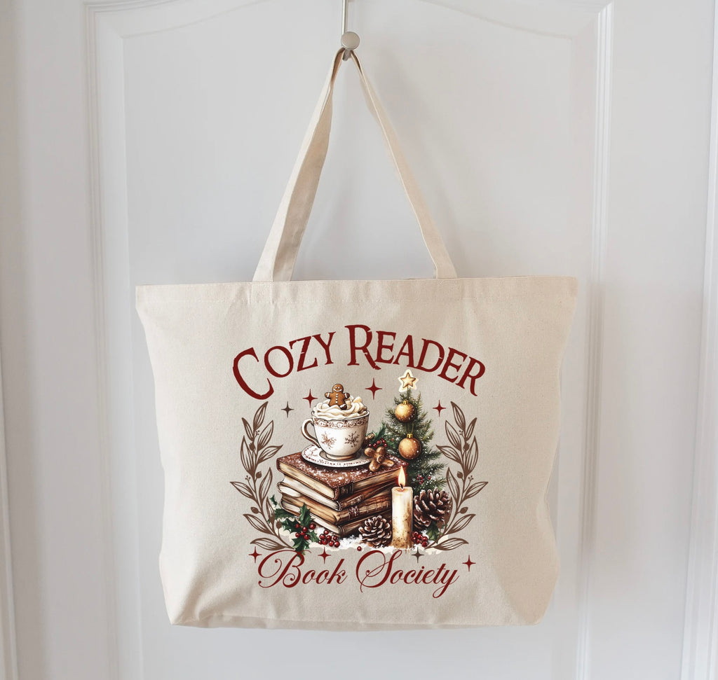 Cozy Reader Holiday Tote Bag
