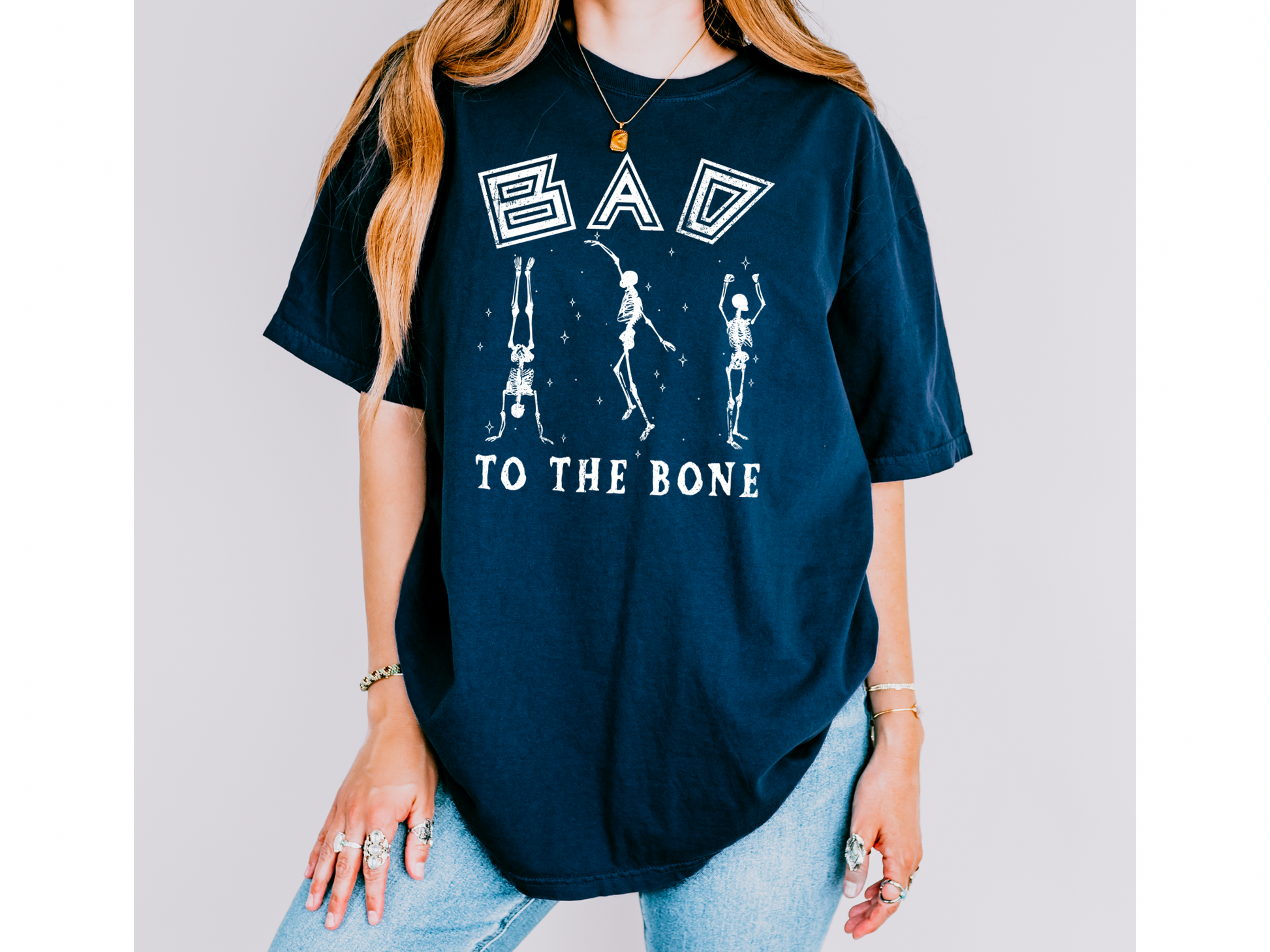 Bad To The Bone - Comfort Colors - Halloween Tshirt