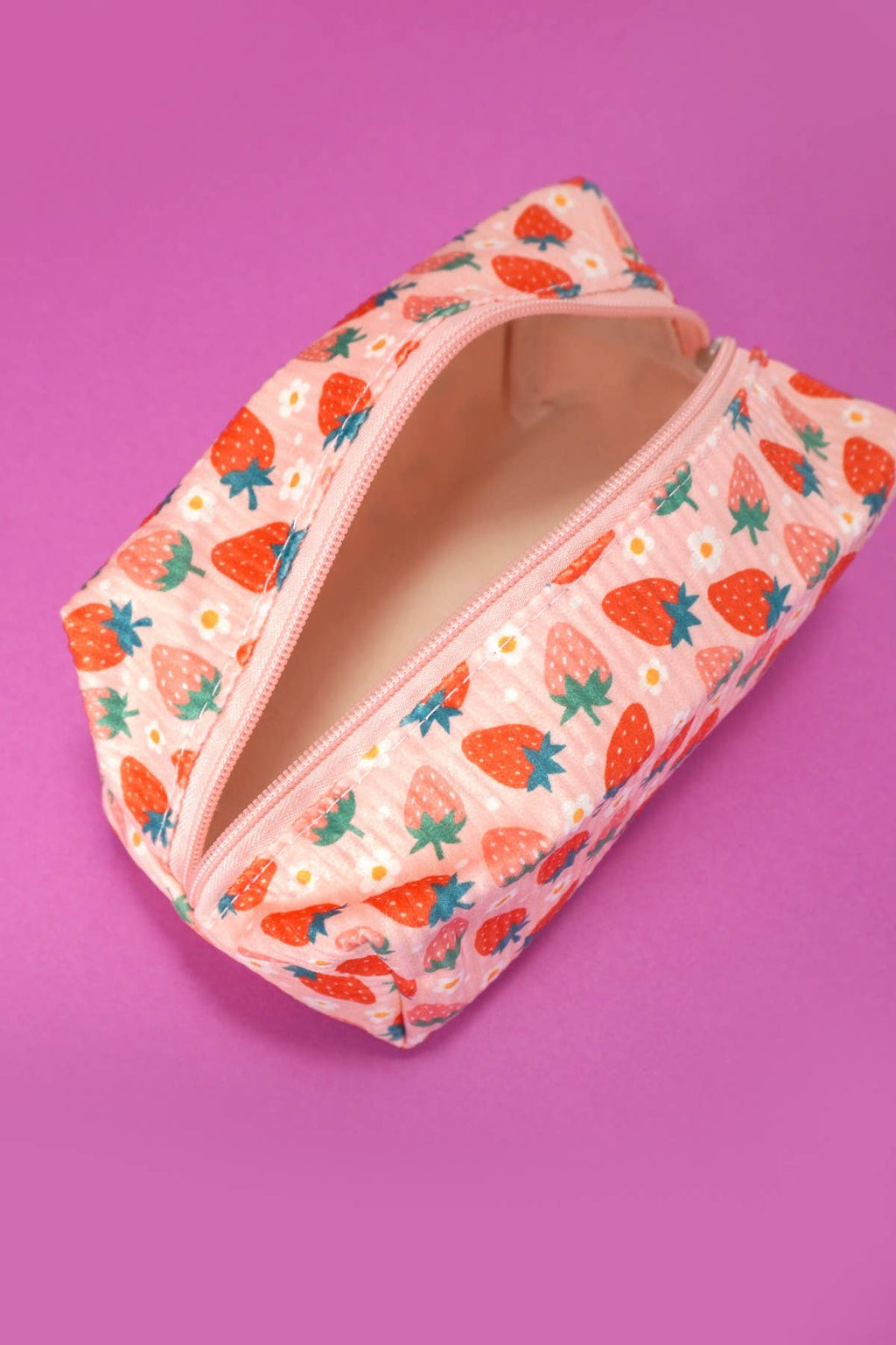 Custom Embroidered Makeup Bag - Strawberry Patern