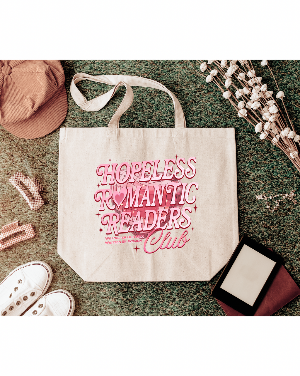 Hopeless Romantic Readers Book Club Zip up Tote Bag