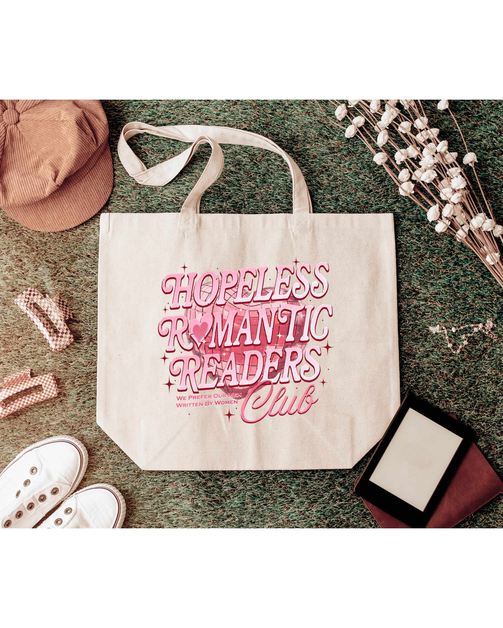 Hopeless Romantic Readers Book Club Zip up Tote Bag