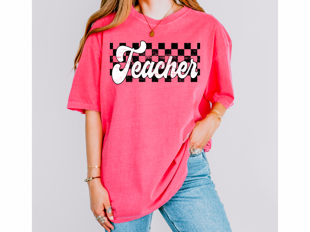 Teacher - Checkers - Comfort Colors