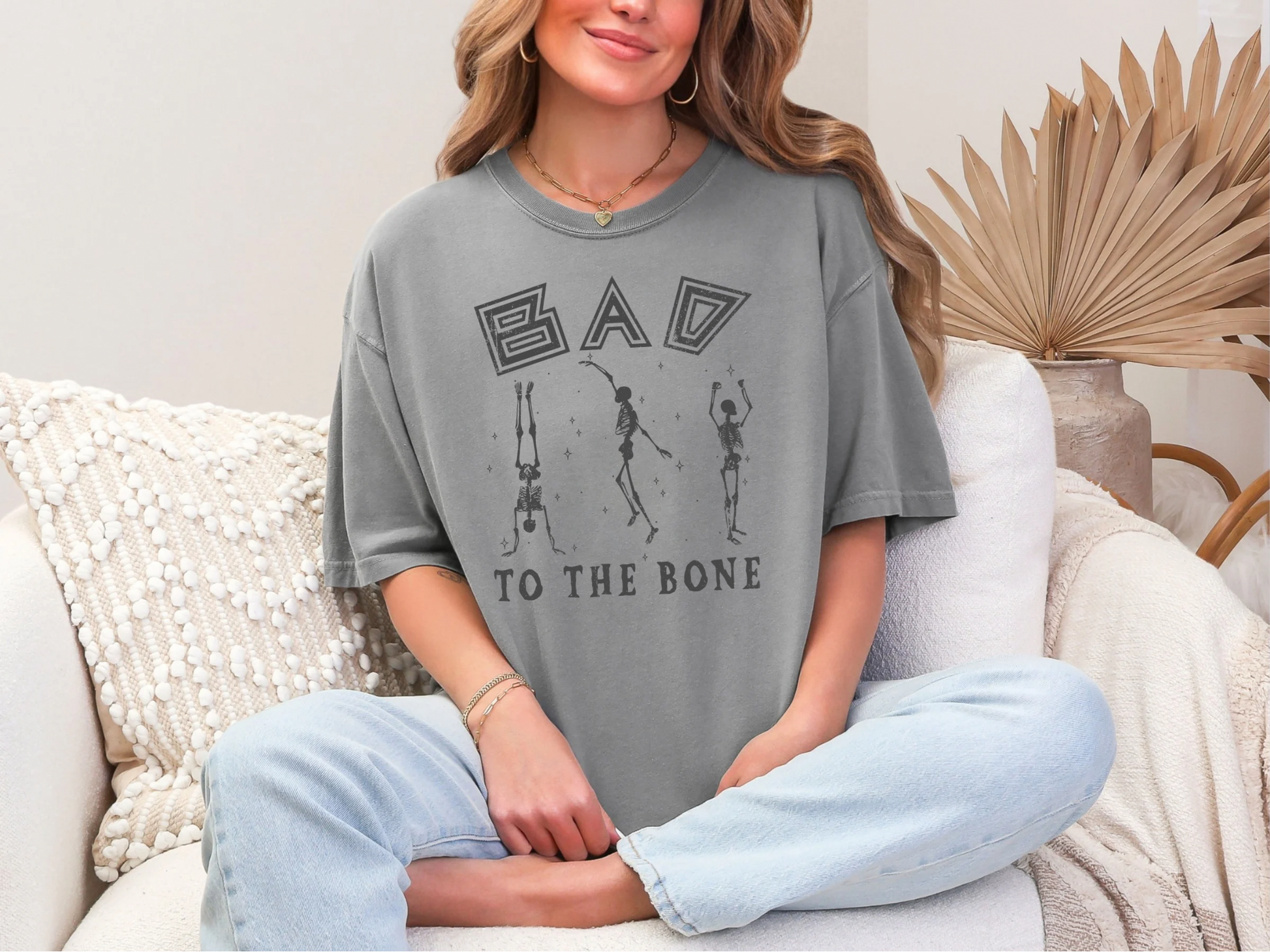 Bad To The Bone - Comfort Colors - Halloween Tshirt
