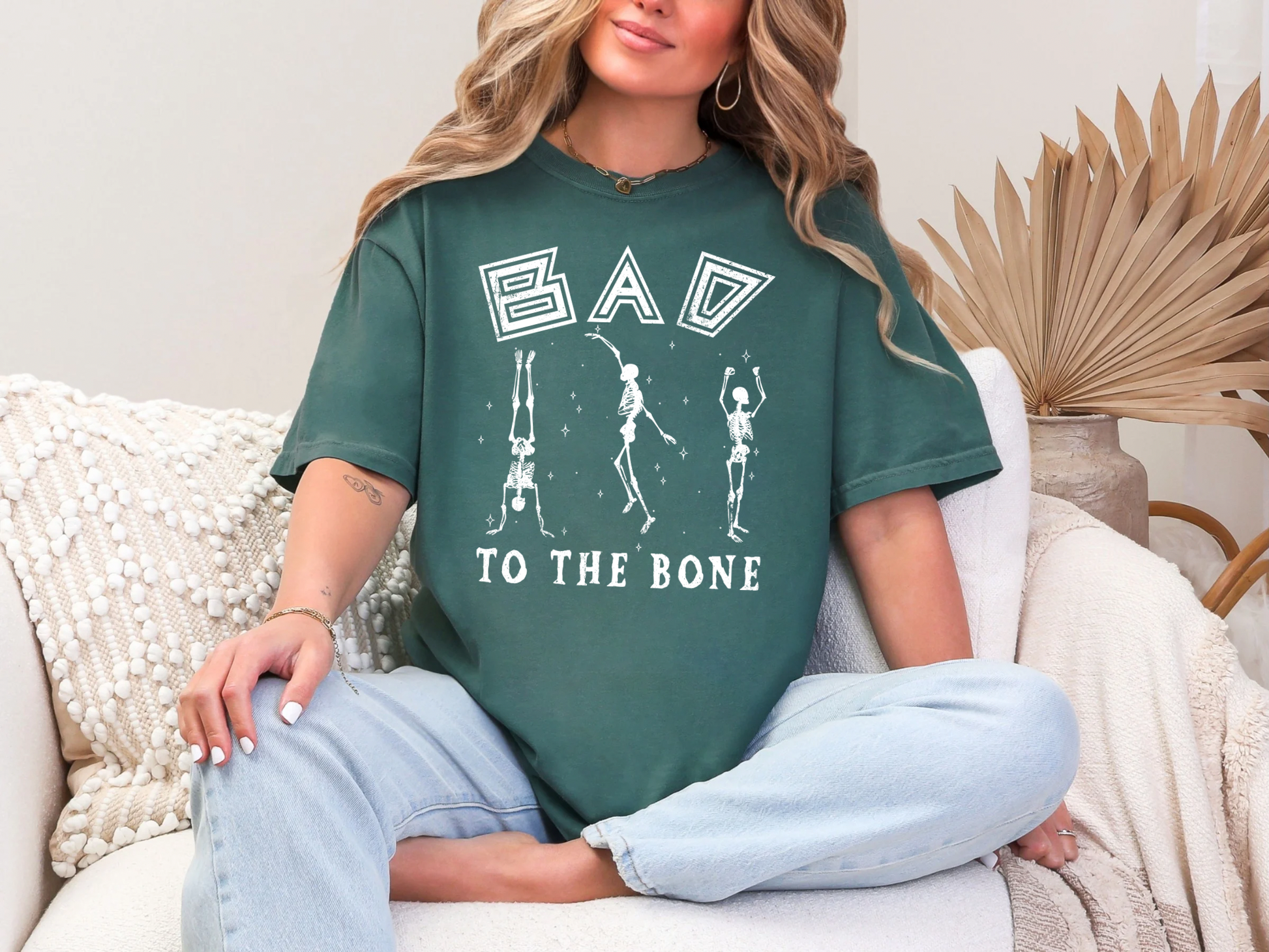 Bad To The Bone - Comfort Colors - Halloween Tshirt