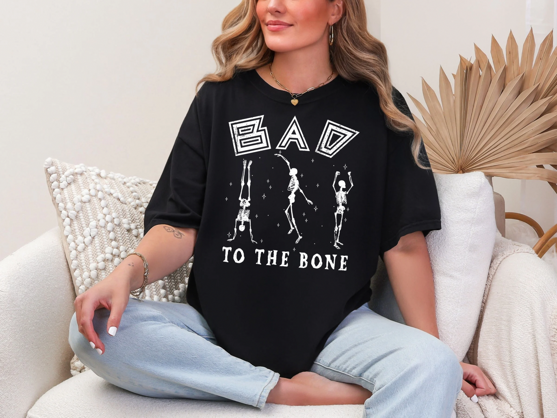 Bad To The Bone - Comfort Colors - Halloween Tshirt