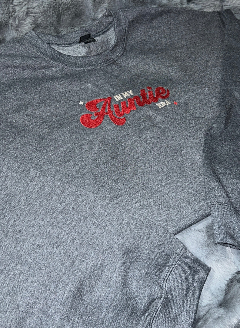 In My Auntie Era Embroidered Crew Neck