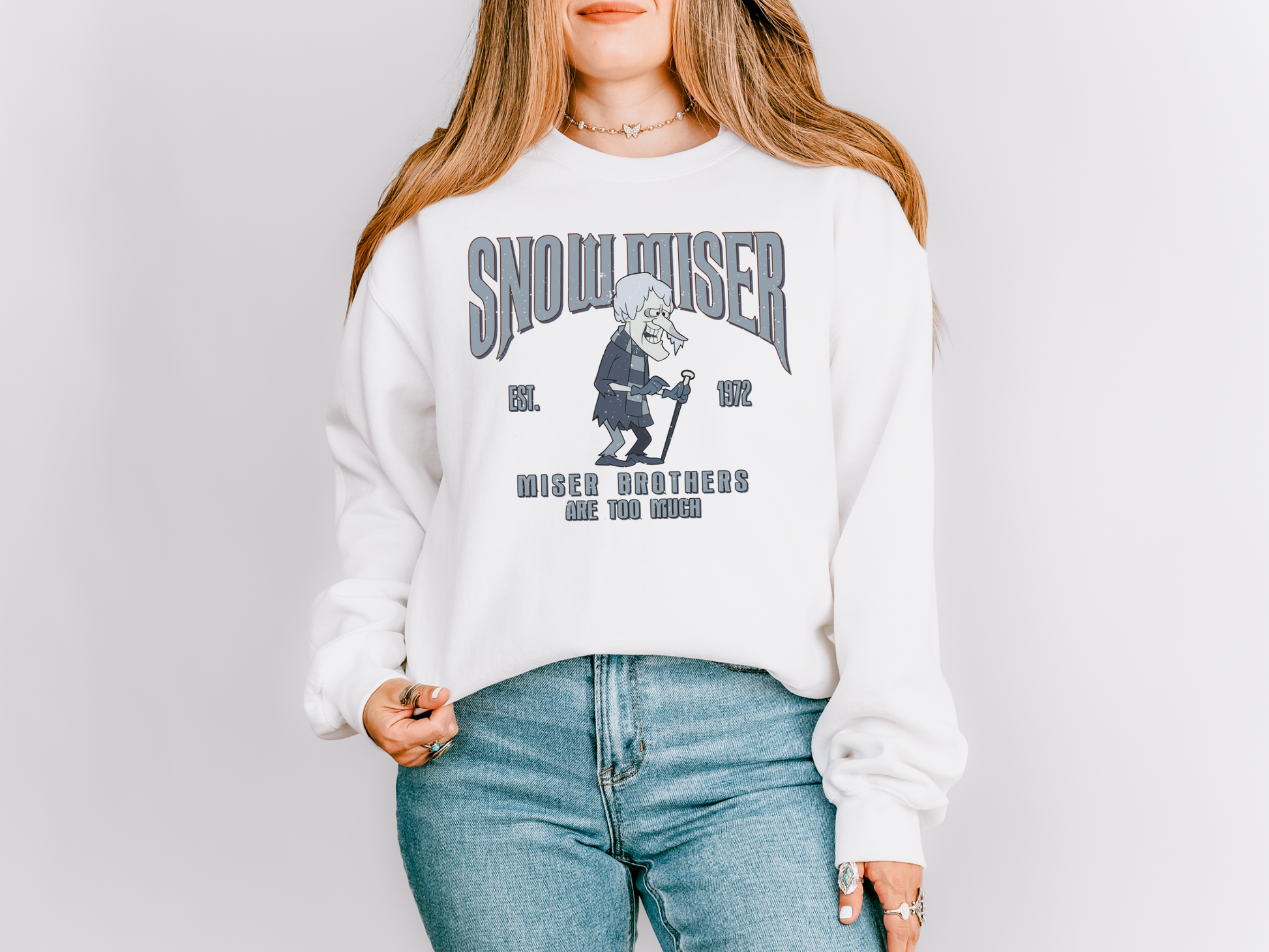 Snow Miser Brother Christmas Crew Neck Sweatshirt