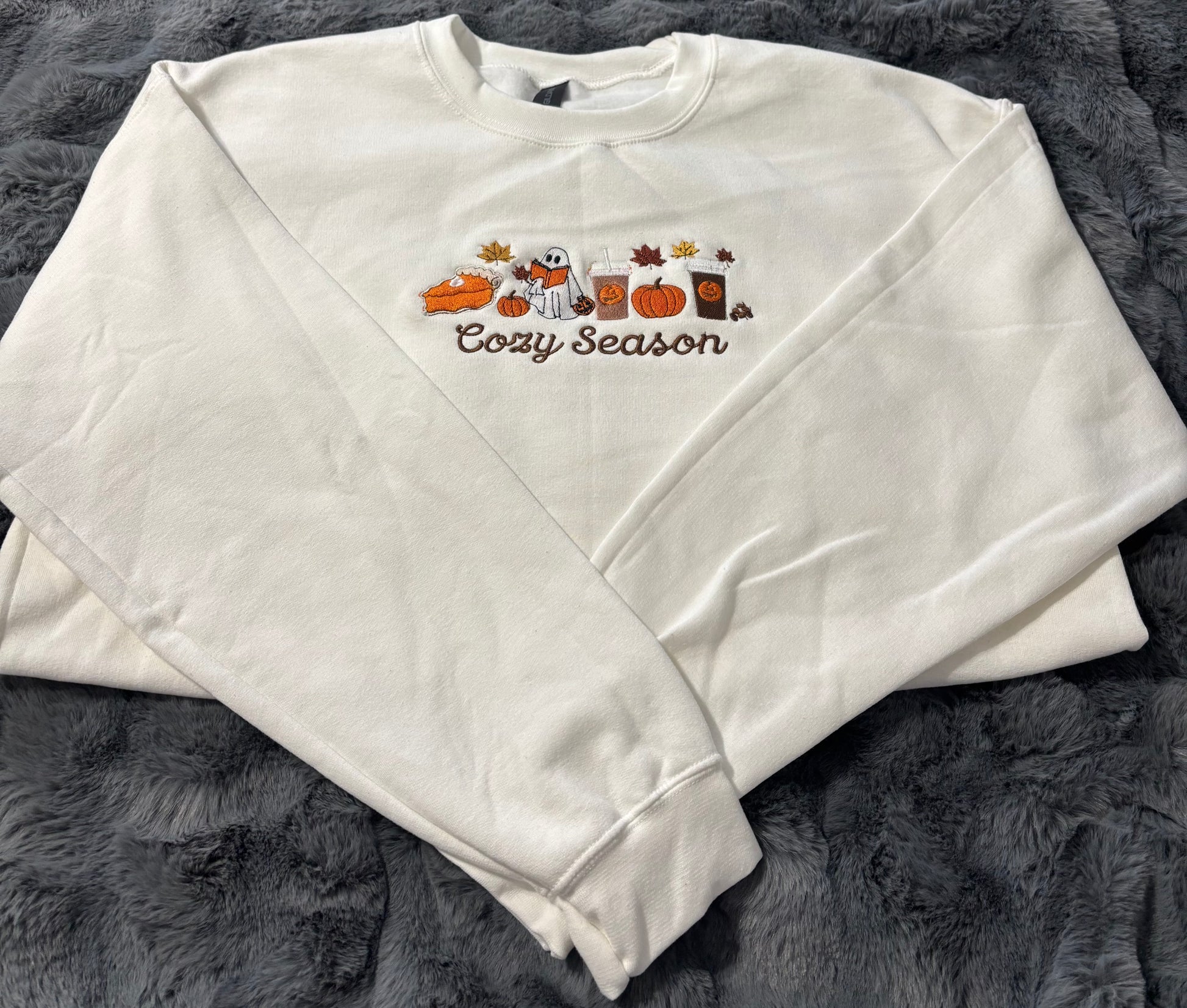 Cozy Season Embroidered Crew Fall Neck