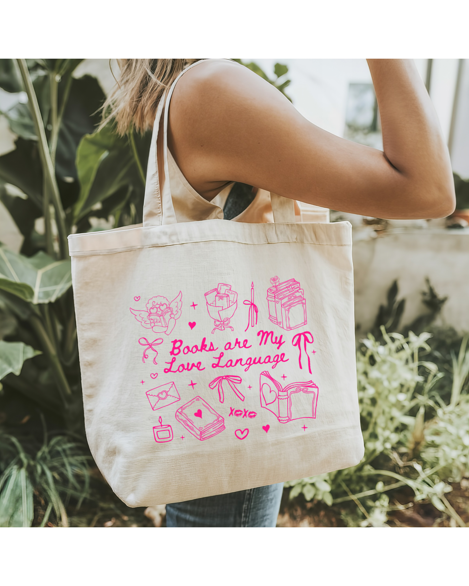 Books are my Love Language Zip Up Tote Bag