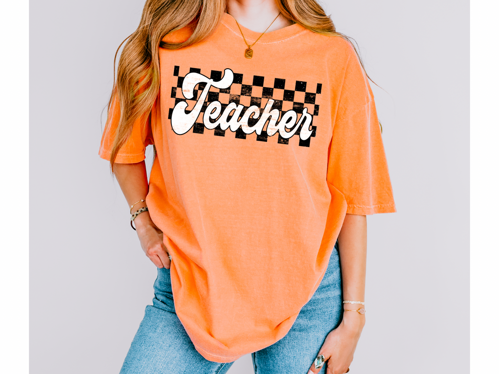 Teacher - Checkers - Comfort Colors