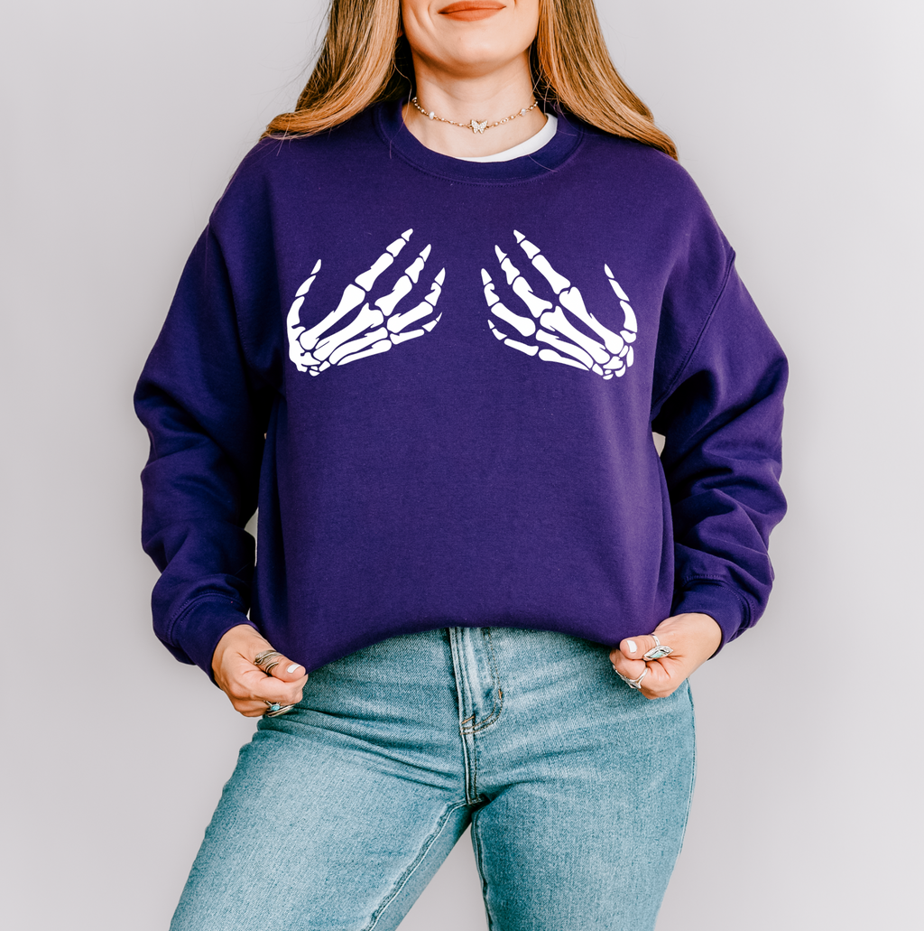 Skeleton Hands Fall/Halloween Crew Neck