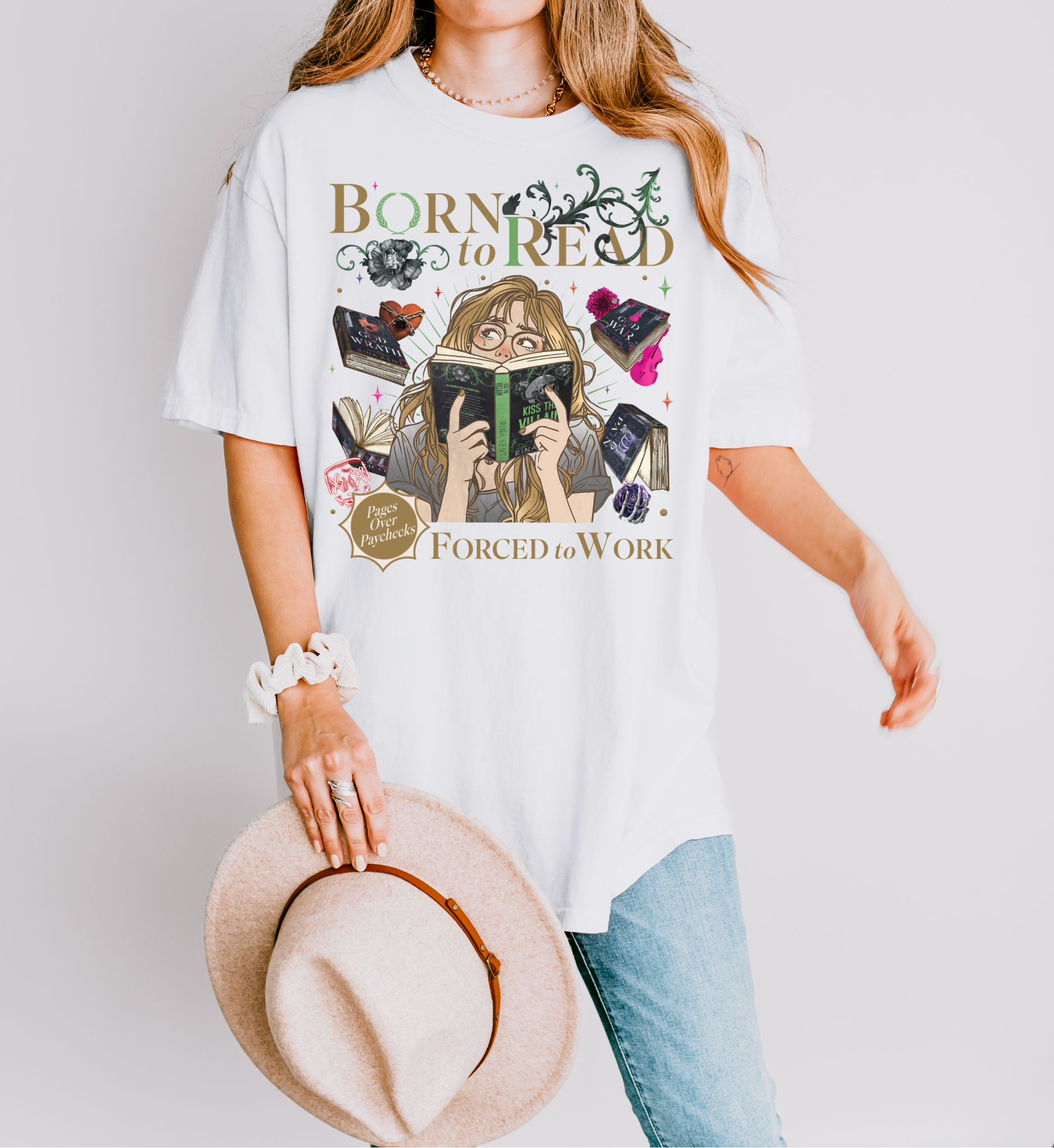 Born to Read Forced to Work - Legacy of Gods Series - Comfort Colors Tshirt