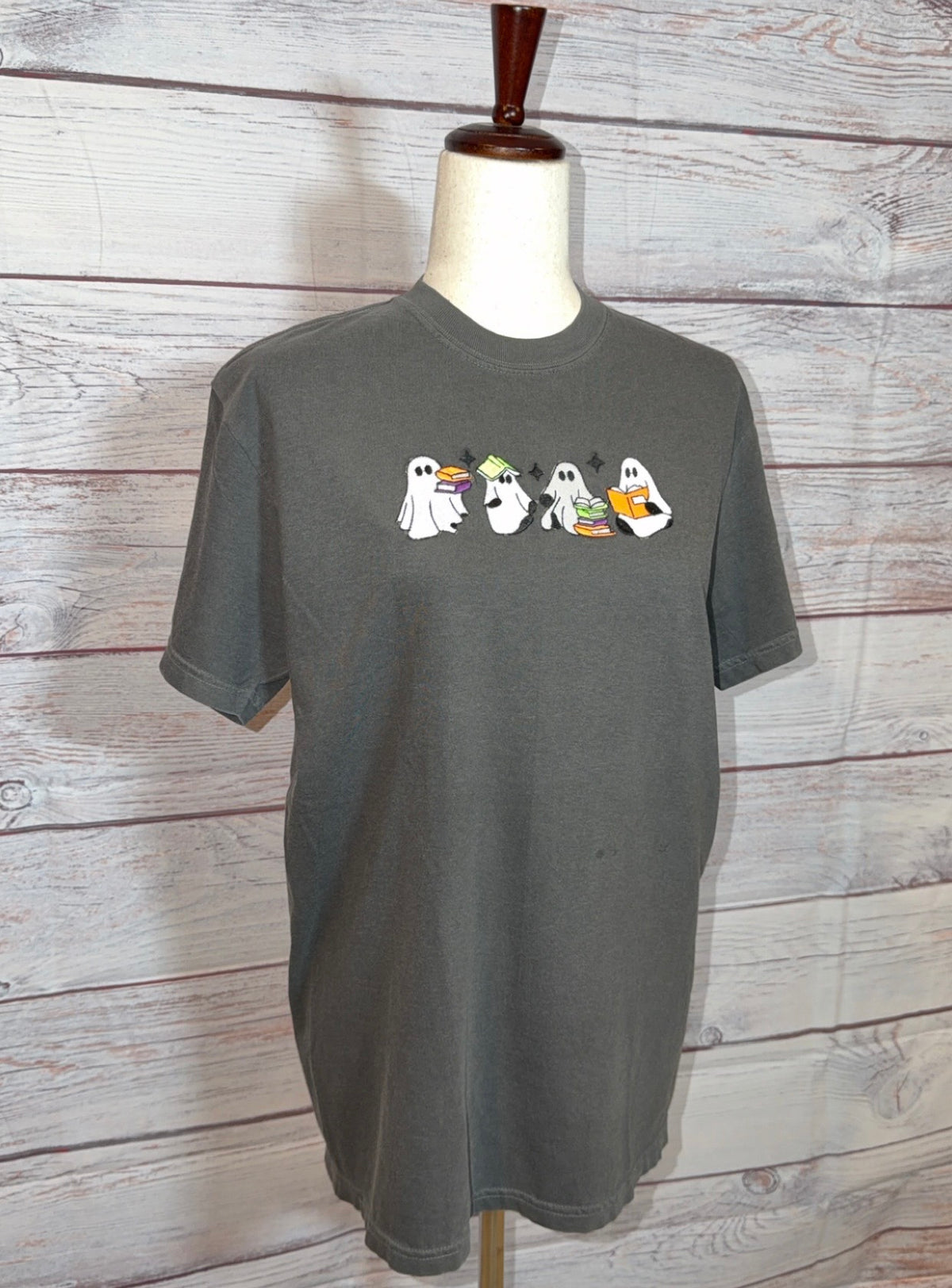 Ghost Reading Embroidered T-Shirt